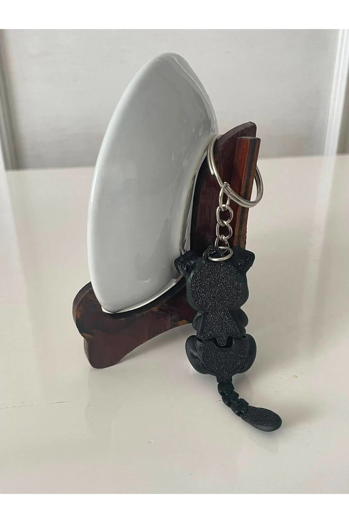 3D Baskı Sevimli Köpek Anahtarlık | Hareketli Eklemli Mini Figür | Siyah Beyaz 3D Baskı Sevimli Köpek Anahtarlık | Hareketli Eklemli Mini Figür | Siyah Beyaz