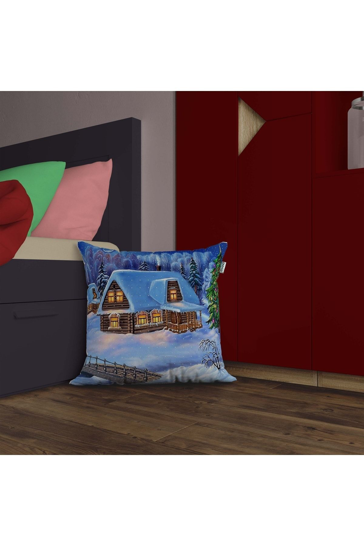 Sakallı 3D Baskılı Dekoratif Kırlent Kılıfı