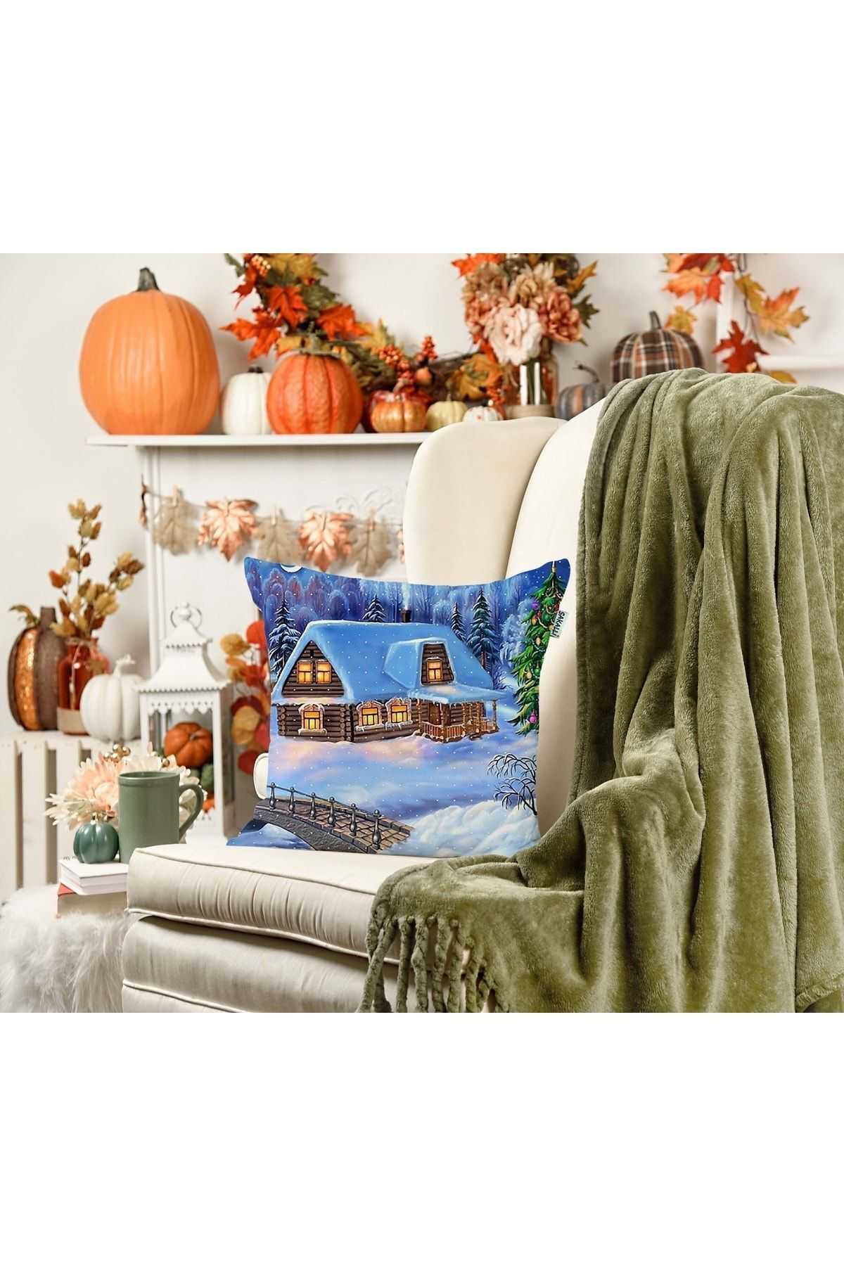 Sakallı 3D Baskılı Dekoratif Kırlent Kılıfı