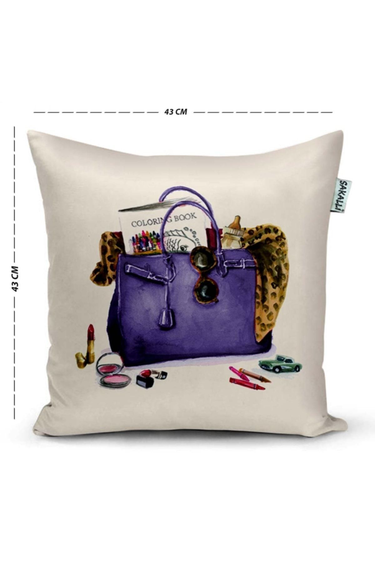 Sakallı 3D Baskılı Dekoratif Kırlent Kılıfı