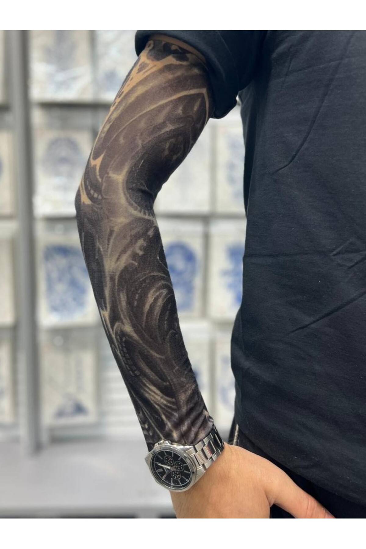 3d baskılı giyilebilir likralı yıkanabilir kol ve bacak dövmesi 1