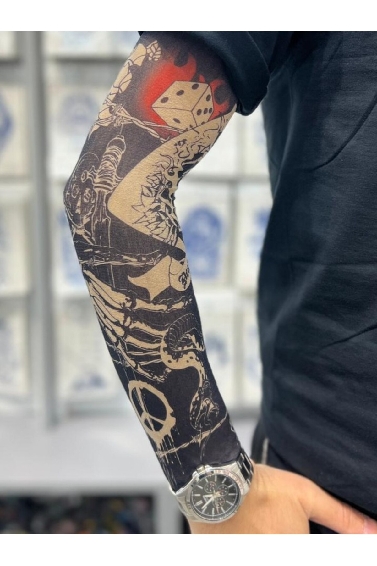 Arescollection 3D Baskılı Giyilebilir Likralı Yıkanabilir Kol Ve Bacak Dövmesi 1
