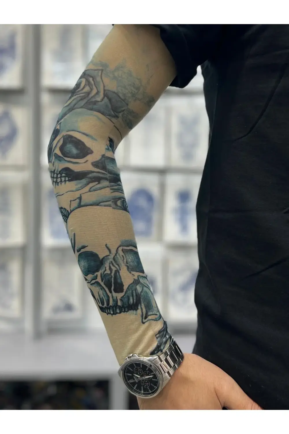 3d baskılı giyilebilir likralı yıkanabilir kol ve bacak dövmesi 1