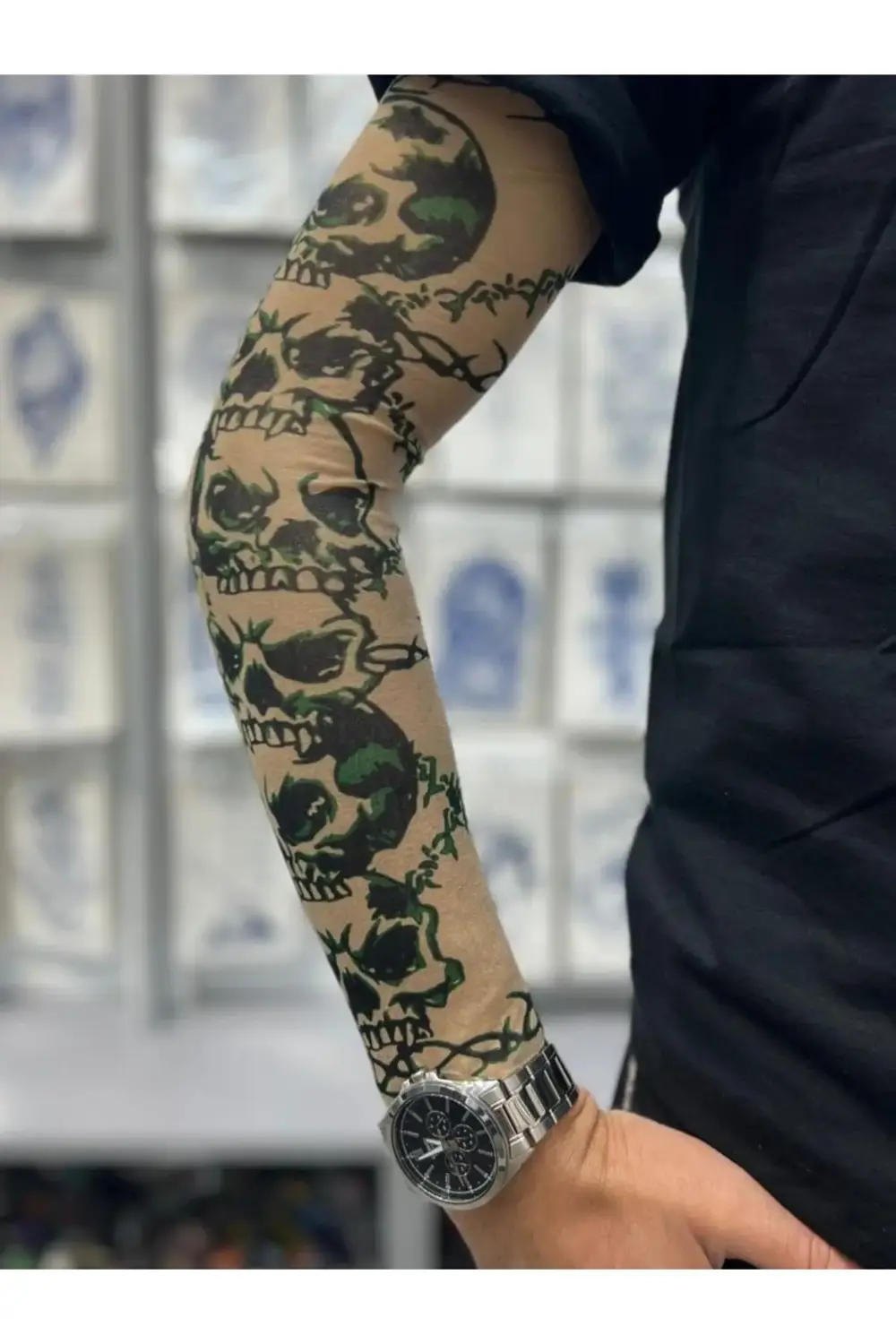 3d baskılı giyilebilir likralı yıkanabilir kol ve bacak dövmesi 1