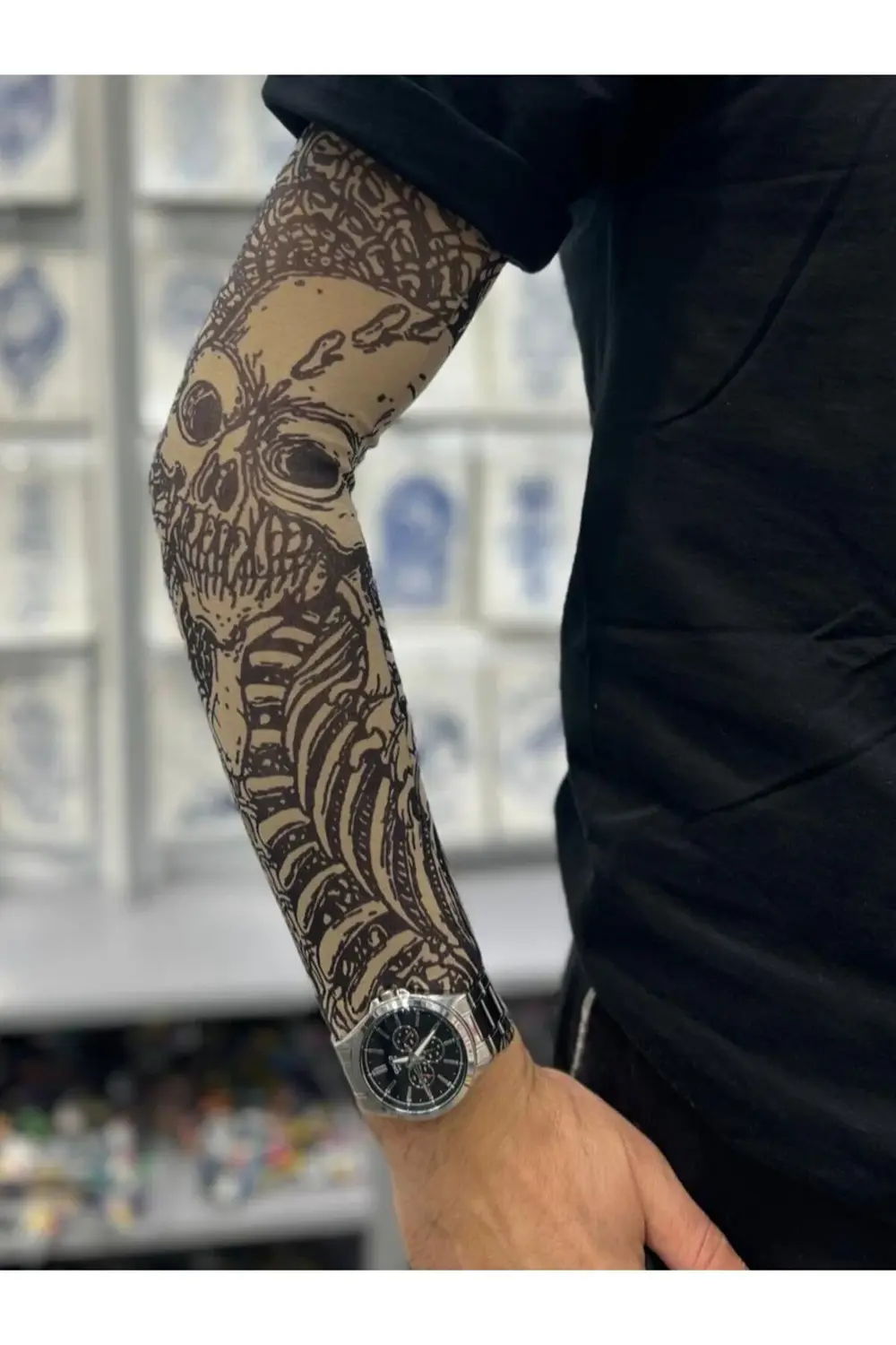 3d baskılı giyilebilir likralı yıkanabilir kol ve bacak dövmesi 1