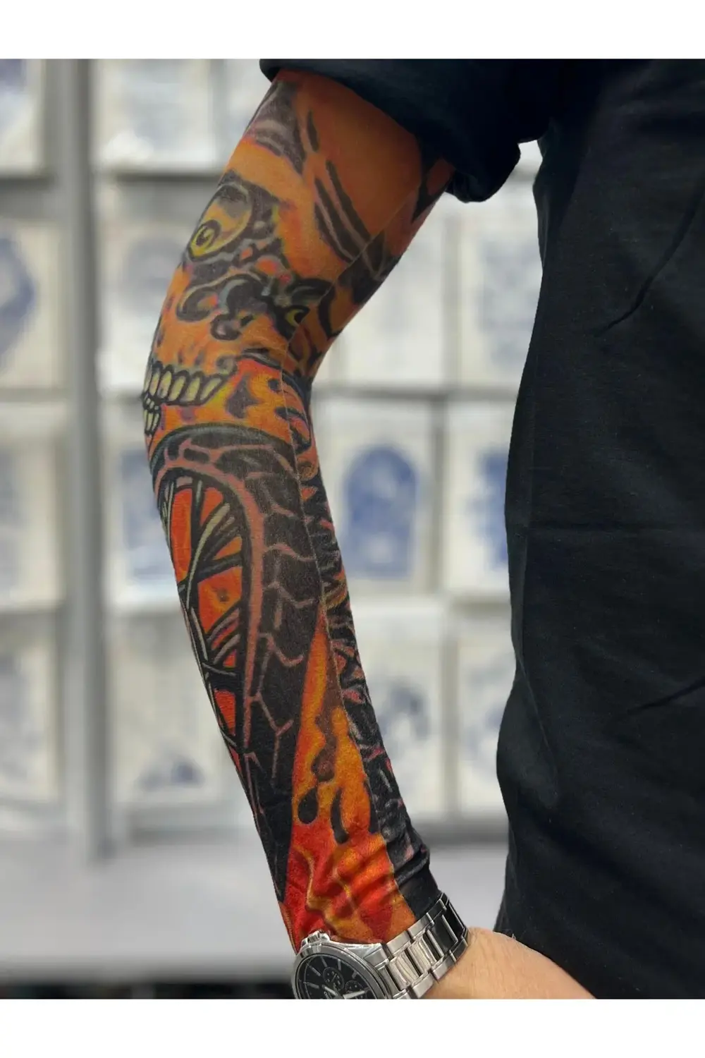 3d baskılı giyilebilir likralı yıkanabilir kol ve bacak dövmesi 1