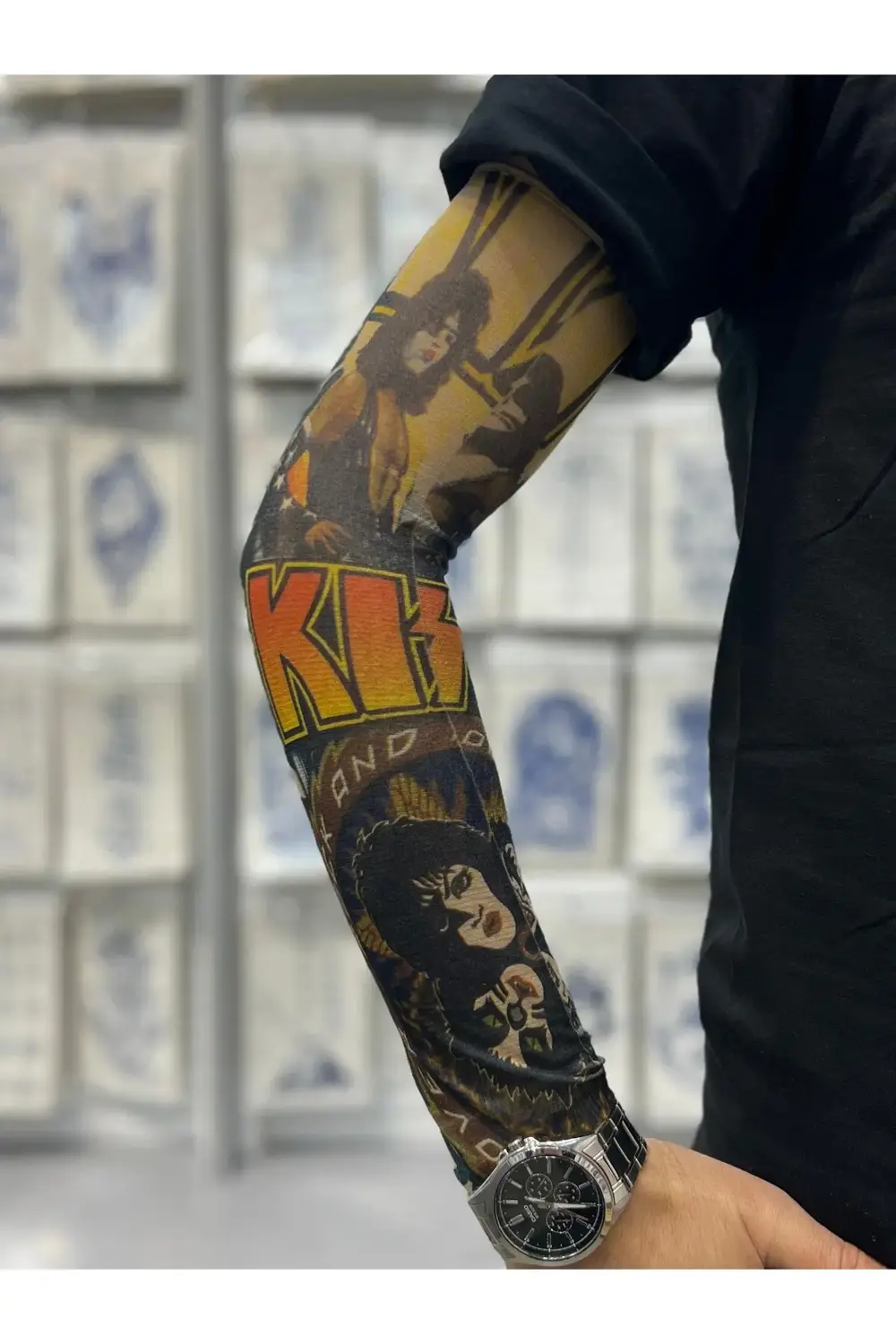 3d baskılı giyilebilir likralı yıkanabilir kol ve bacak dövmesi 1