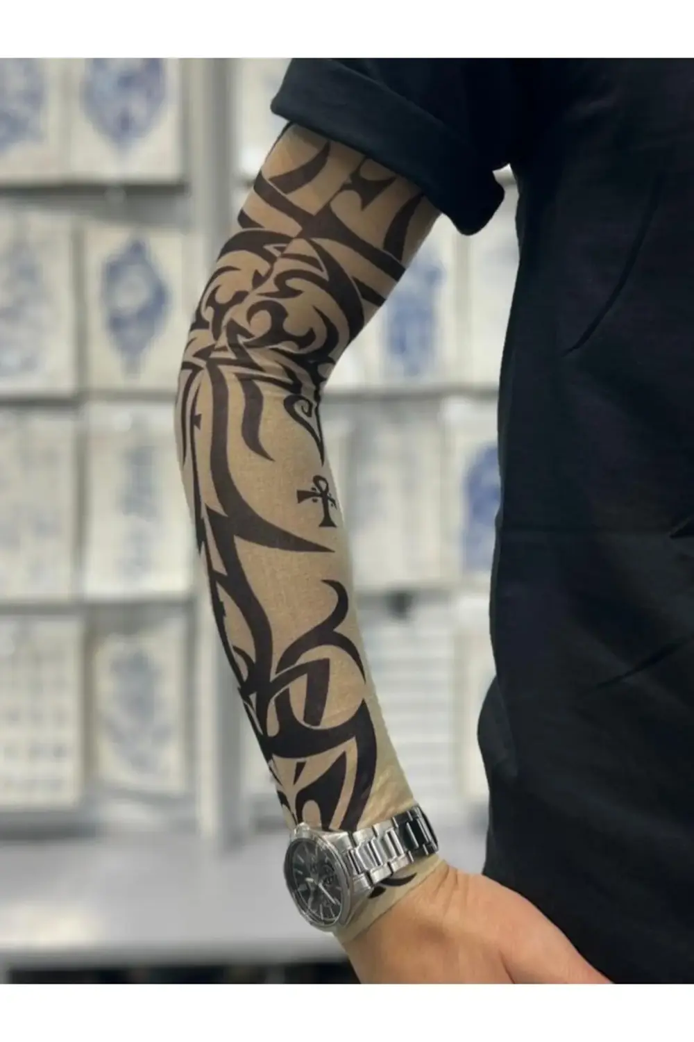 3d baskılı giyilebilir likralı yıkanabilir kol ve bacak dövmesi 1