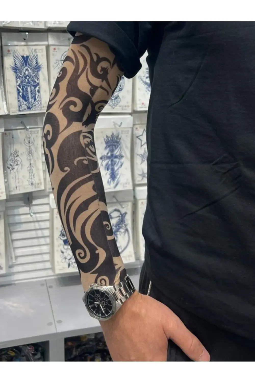 3d baskılı giyilebilir likralı yıkanabilir kol ve bacak dövmesi 1