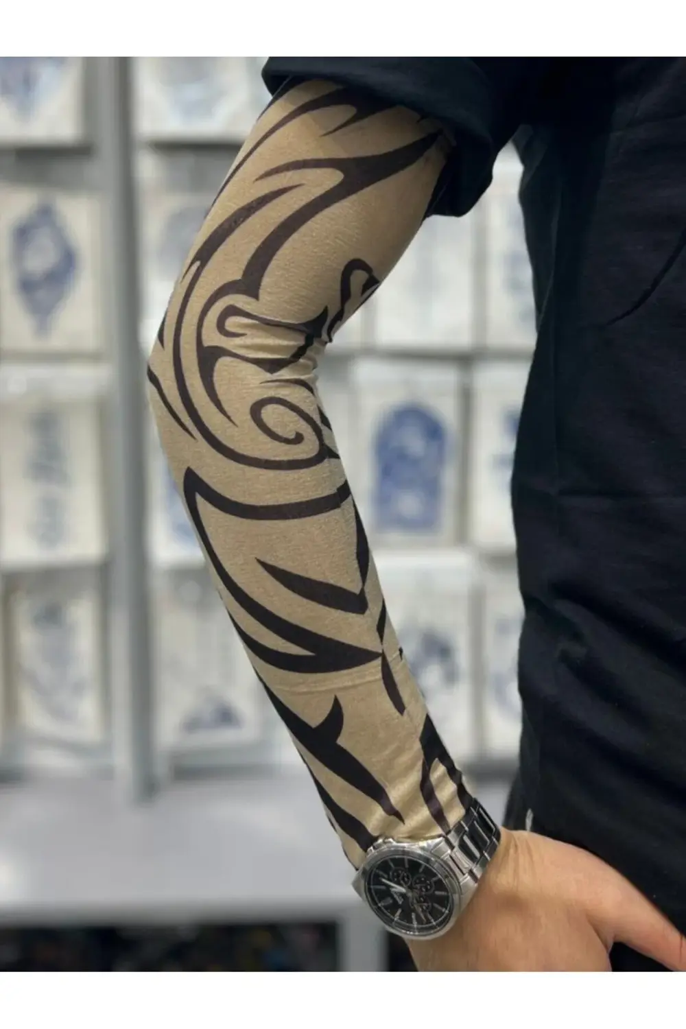 3d baskılı giyilebilir likralı yıkanabilir kol ve bacak dövmesi 1