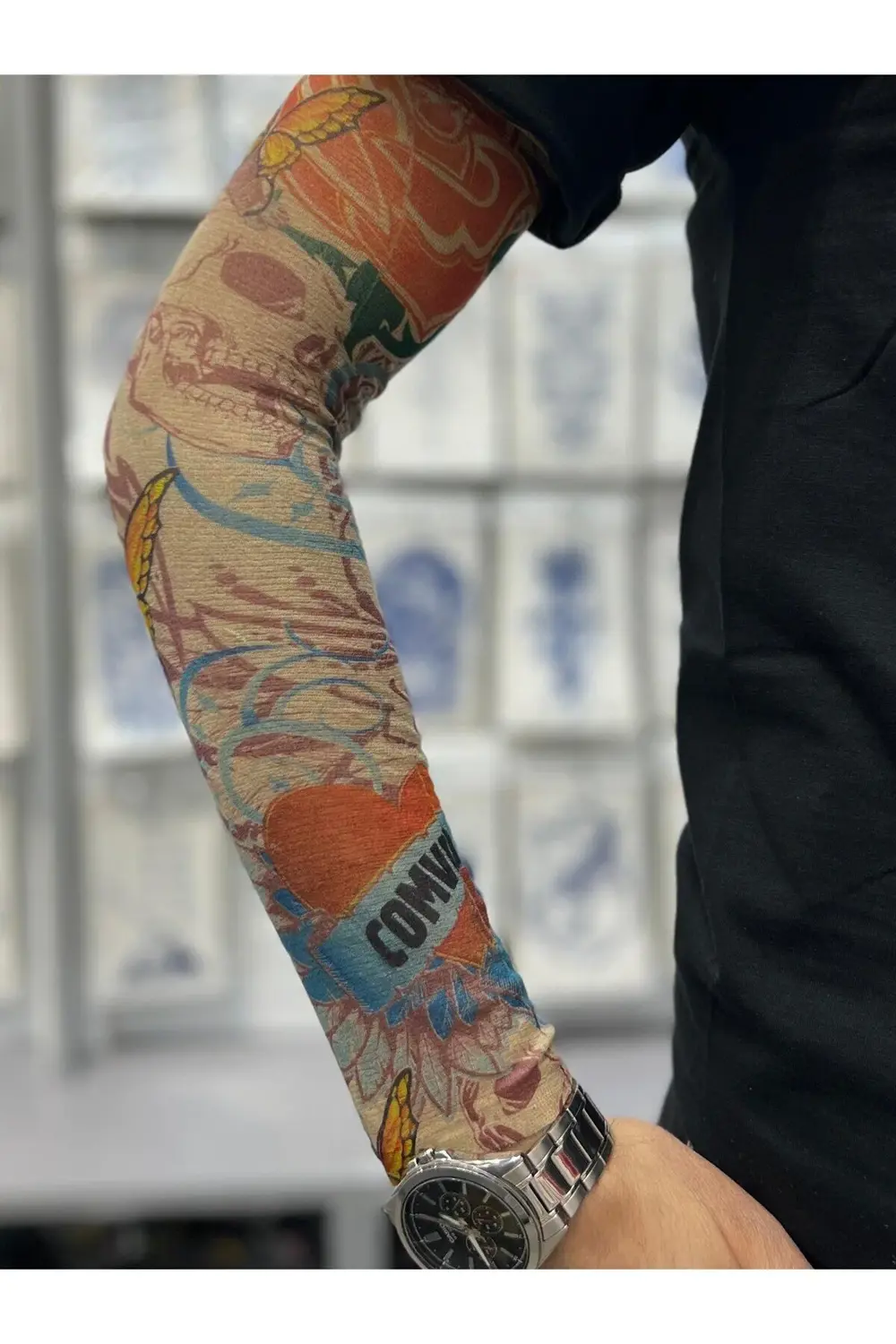 3d baskılı giyilebilir likralı yıkanabilir kol ve bacak dövmesi 1