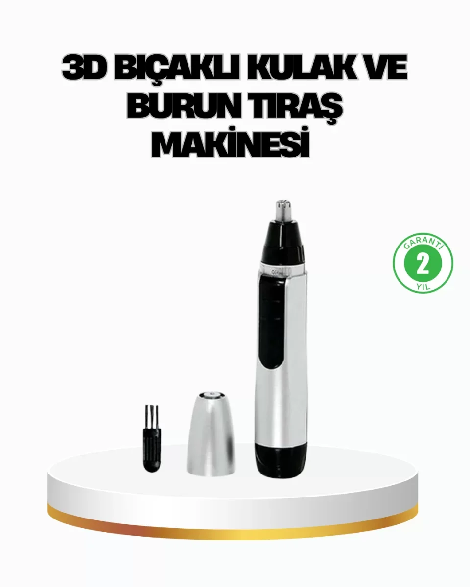 3D Bıçaklı Burun ve Kulak Tıraş Makinesi Pil ile Çalışan Taşınabi