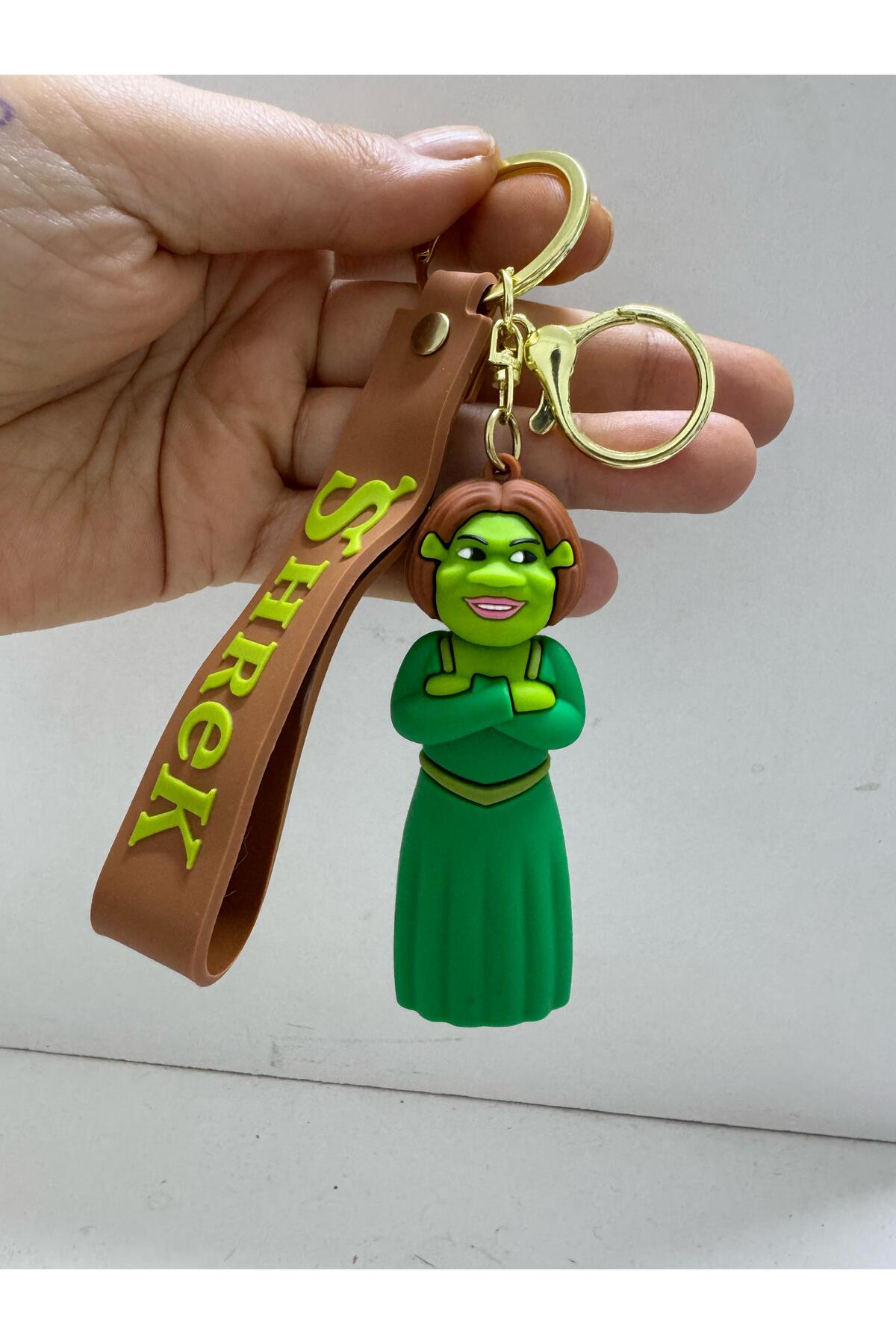 Arestokaaksesuar 3D Büyük Boy Silikon Fiona 1 Adet Lüks Anahtarlık,Çanta Süsü