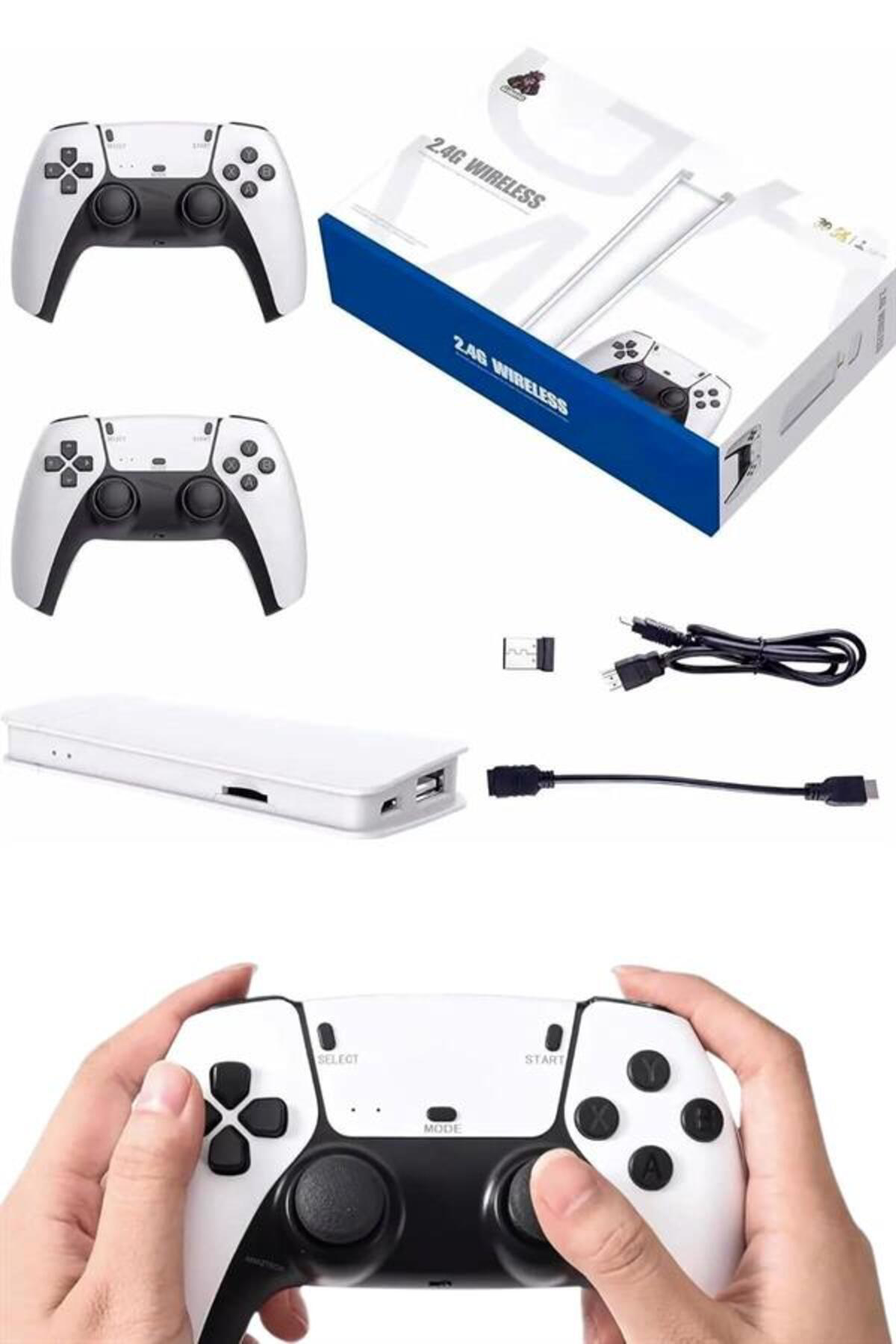 3D Çift Oyun Kollu 4K HD Ekran Nostaljik 20.000 Oyunlu Beyaz Game