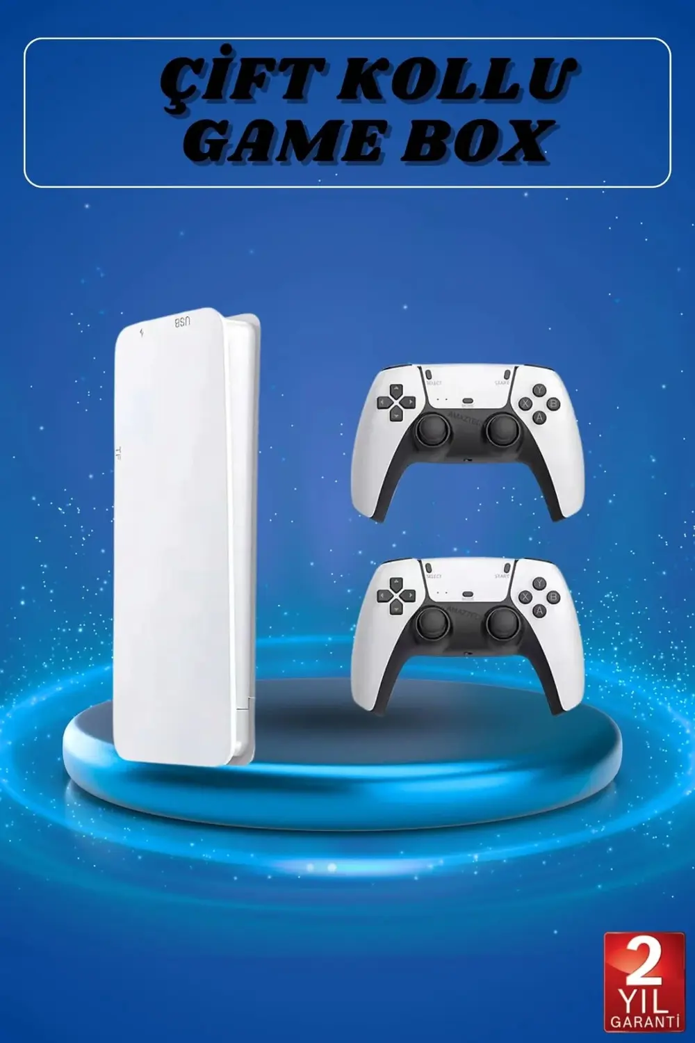 3D Çift Oyun Kollu 4K HD Ekran Nostaljik 20.000 Oyunlu Beyaz Game