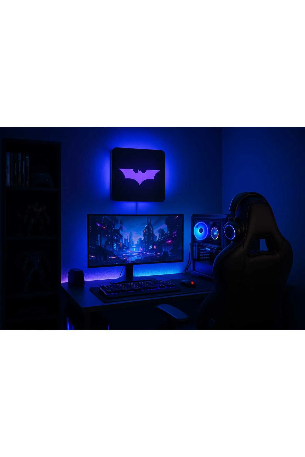 3D DESİGN BATMAN RGB LED YANSITMA DUVAR AYDINLATMASI