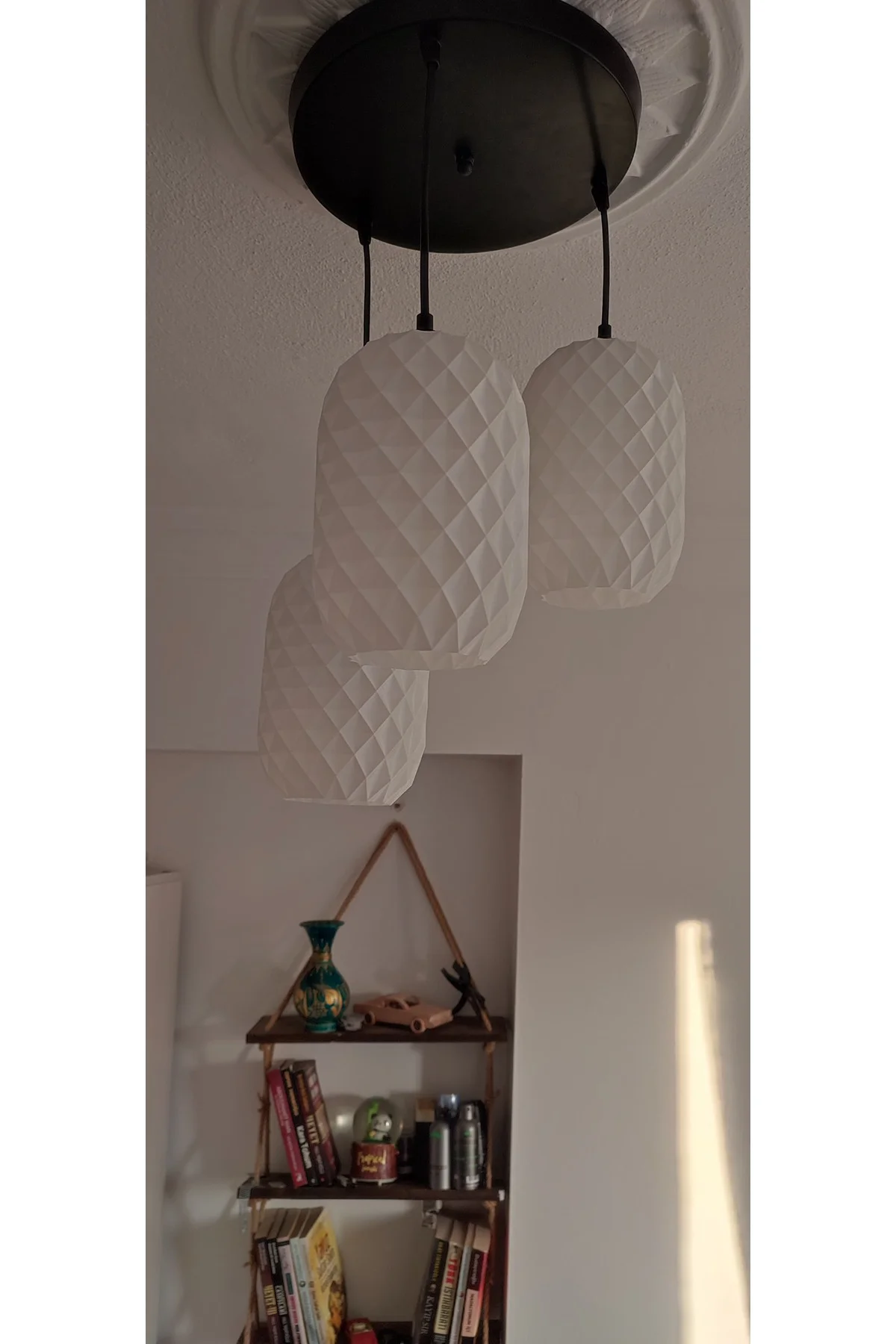 3D Design GEOMETRİK Sarkıt Avize  3 Başlıklı Avize Modern E27 Yatak Odası Salon Yemek Odası