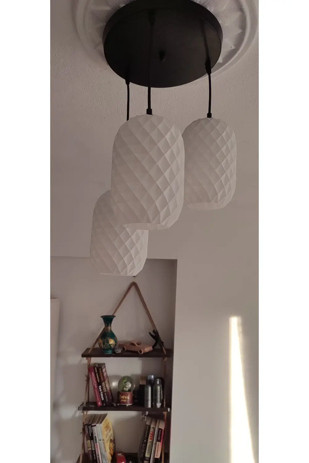 3D Design GEOMETRİK Sarkıt Avize  3 Başlıklı Avize Modern E27 Yat