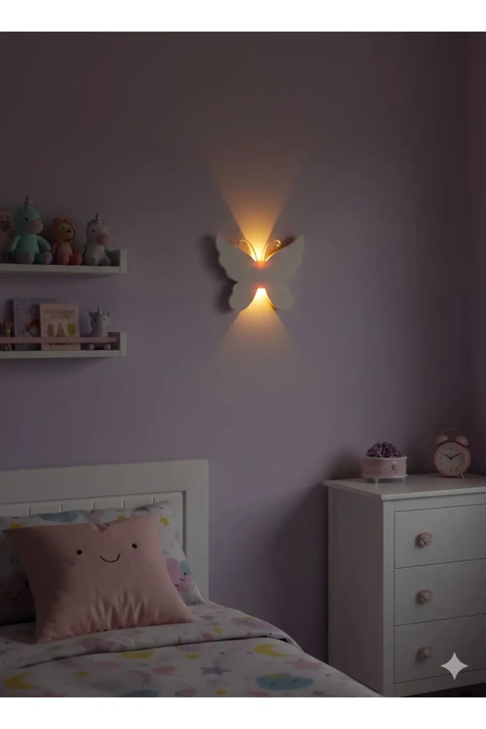 3D Design KELEBEK Pilli Dekoratif Duvar Aydınlatması Aplik Gece L