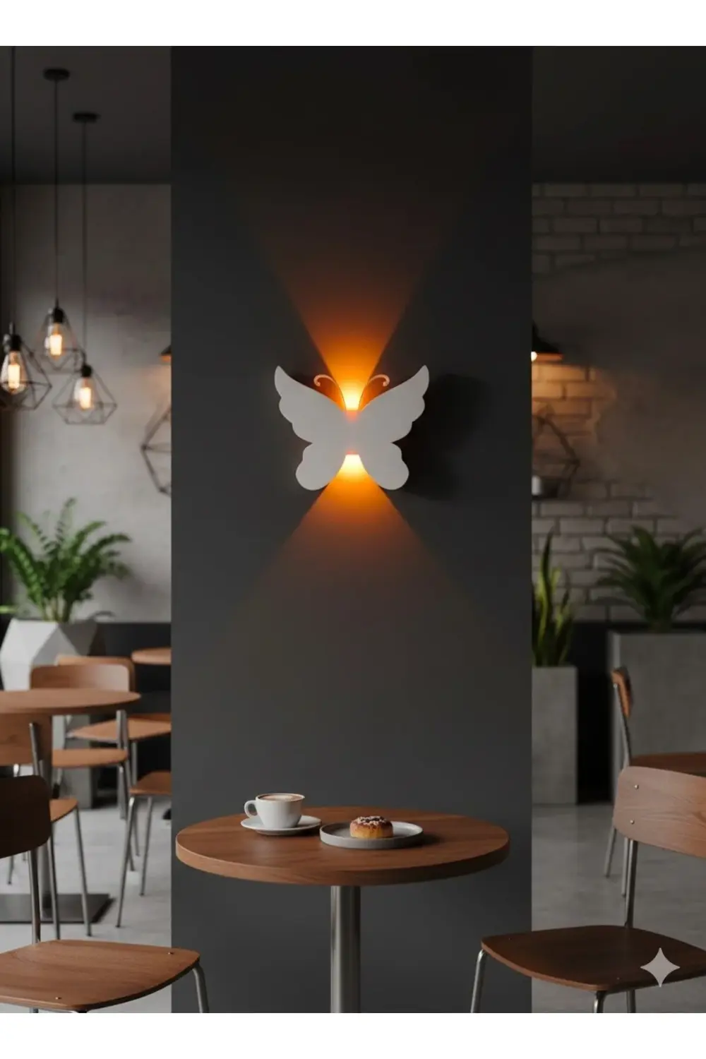 3D Design KELEBEK Pilli Dekoratif Duvar Aydınlatması Aplik Gece L