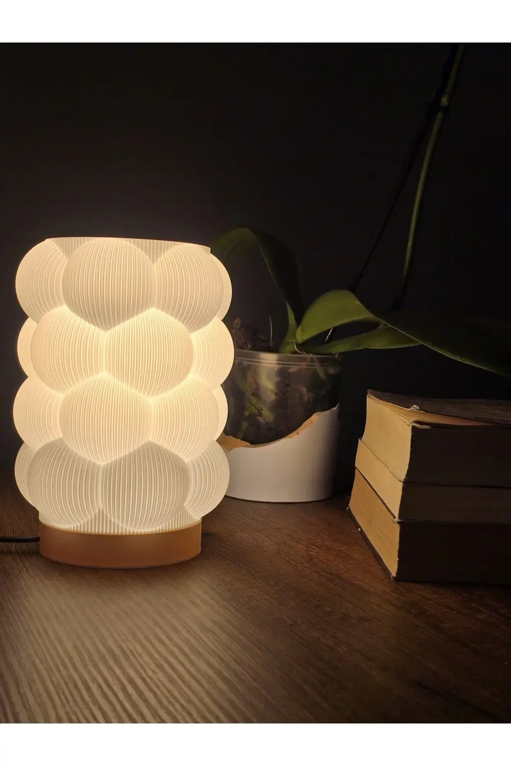 3D DESIGN Modern Tasarımlı Şık Abajur Dekoratif Masa Lambası Salo