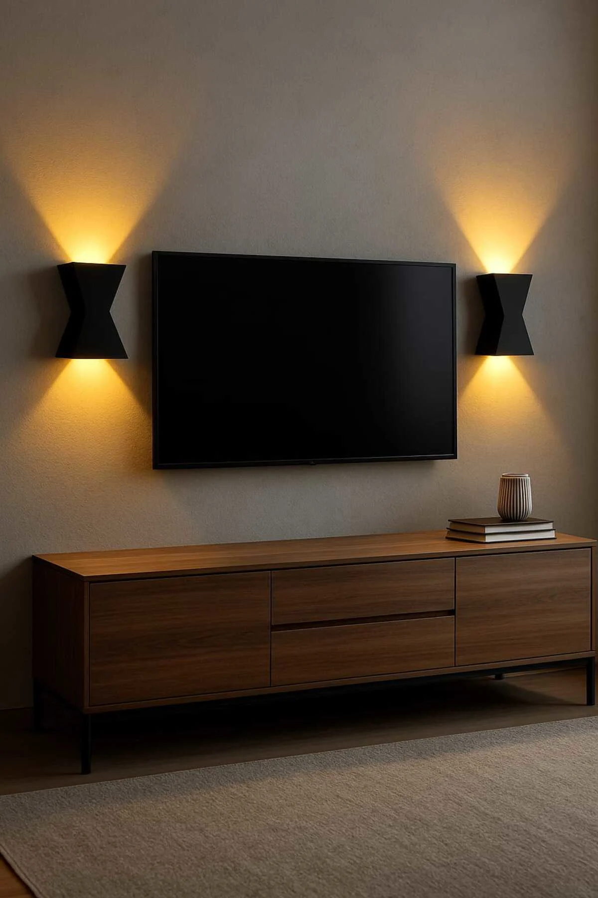 3D Design Zaman Pilli Dekoratif Duvar Aydınlatması Aplik Gece Lambası (SİYAH- GÜNIŞIĞI)