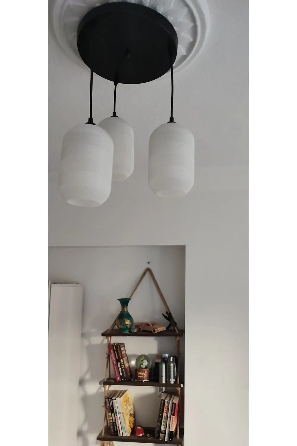 3D Desing ZIGZAG 3'lü Siyah Sarkıt Avize 3 Başlıklı Avize Modern