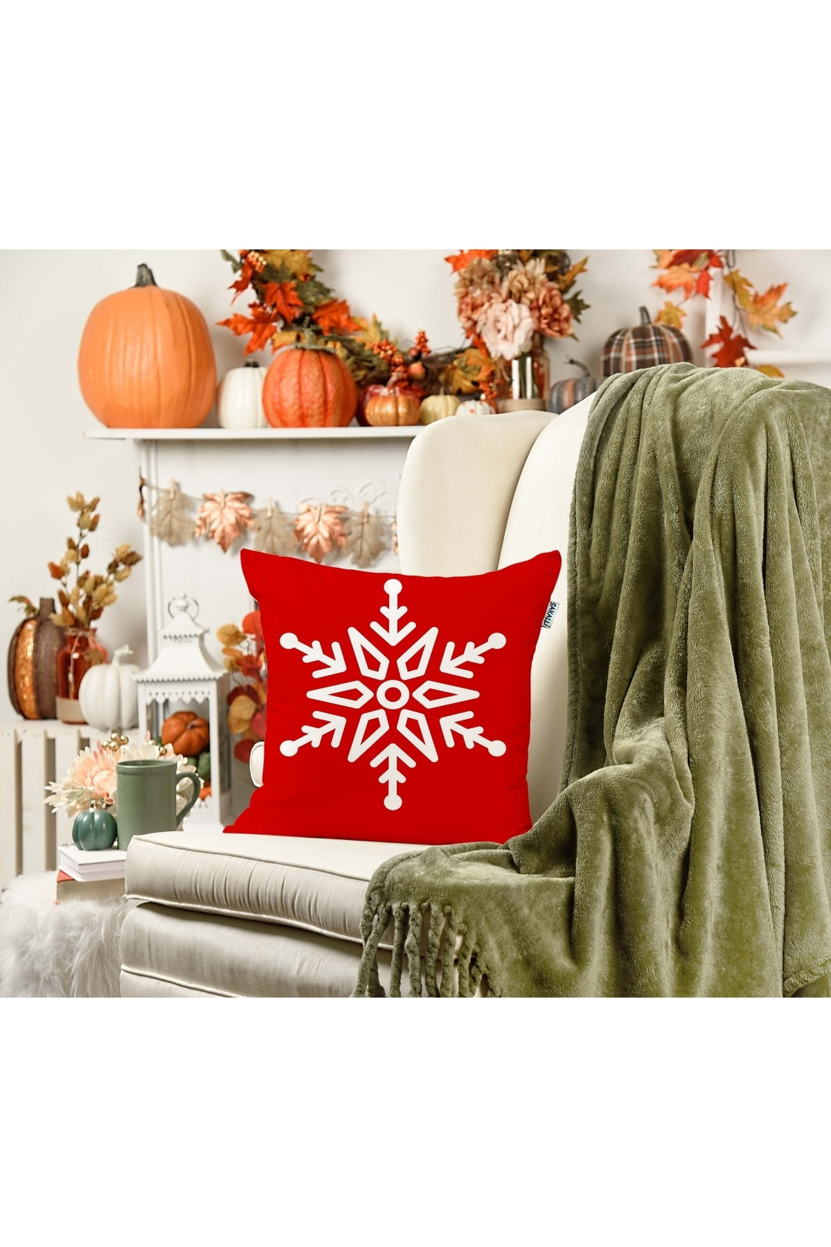 Sakallı 3D Digital Baskılı Dekoratif Kırlent Kılıfı