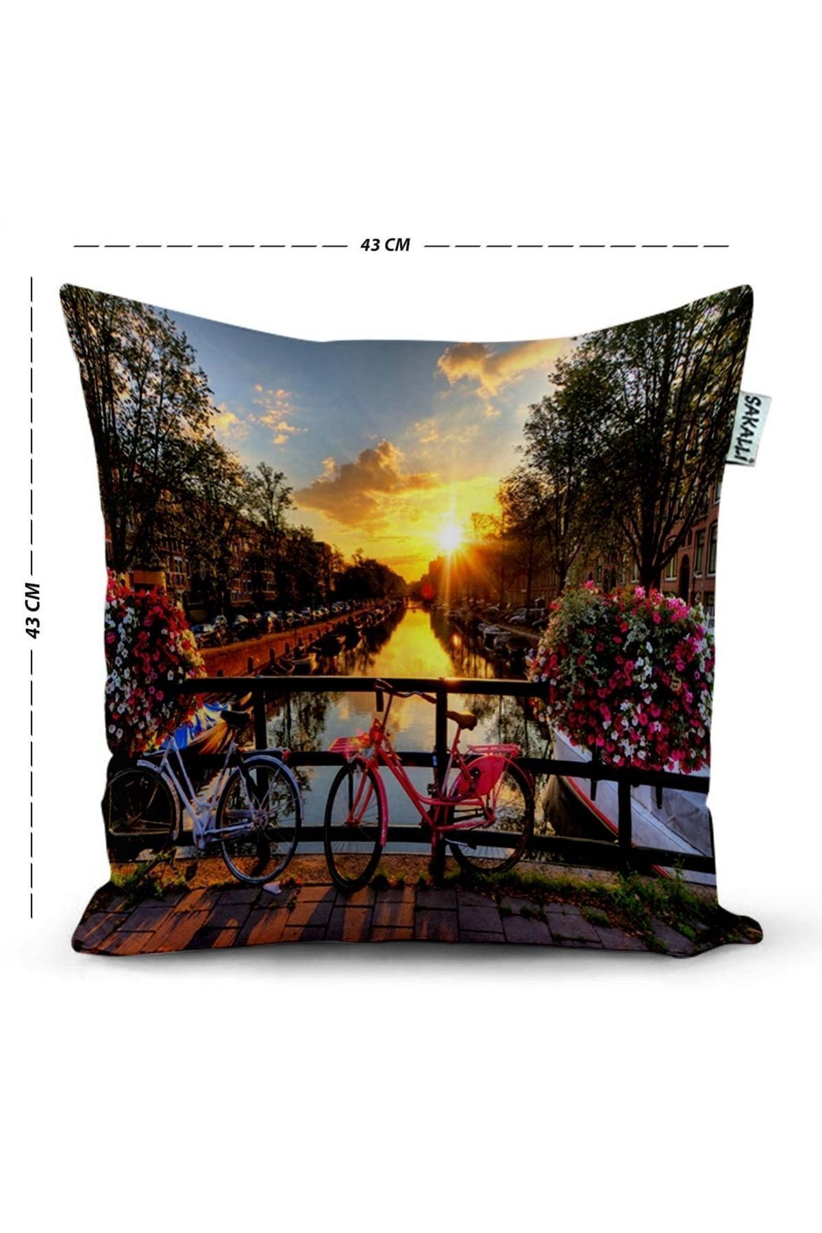 Sakallı 3D Digital Baskılı Dekoratif Kırlent Kılıfı