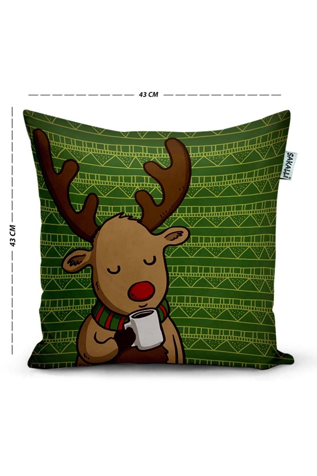 Sakallı 3D Digital Baskılı Dekoratif Kırlent Kılıfı