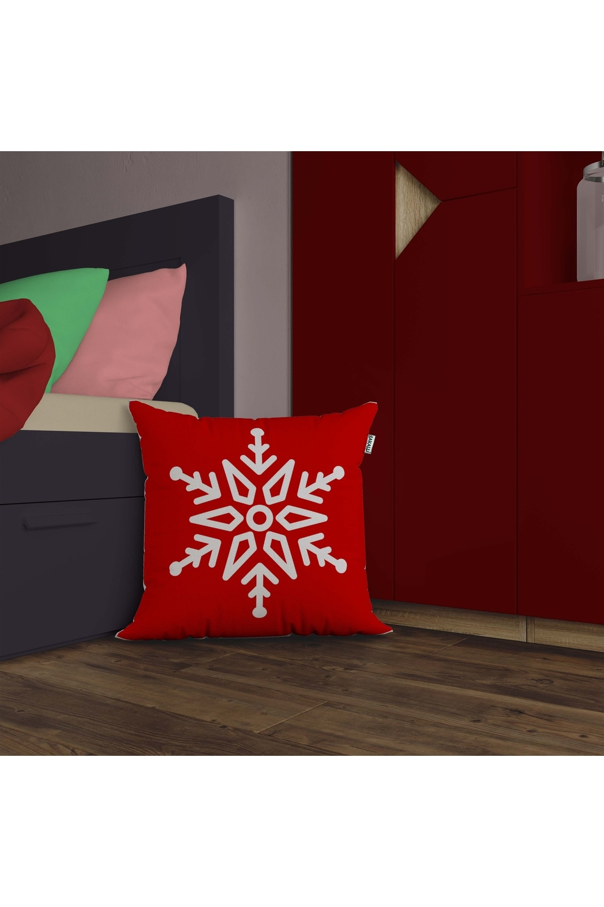 Sakallı 3D Digital Baskılı Dekoratif Kırlent Kılıfı