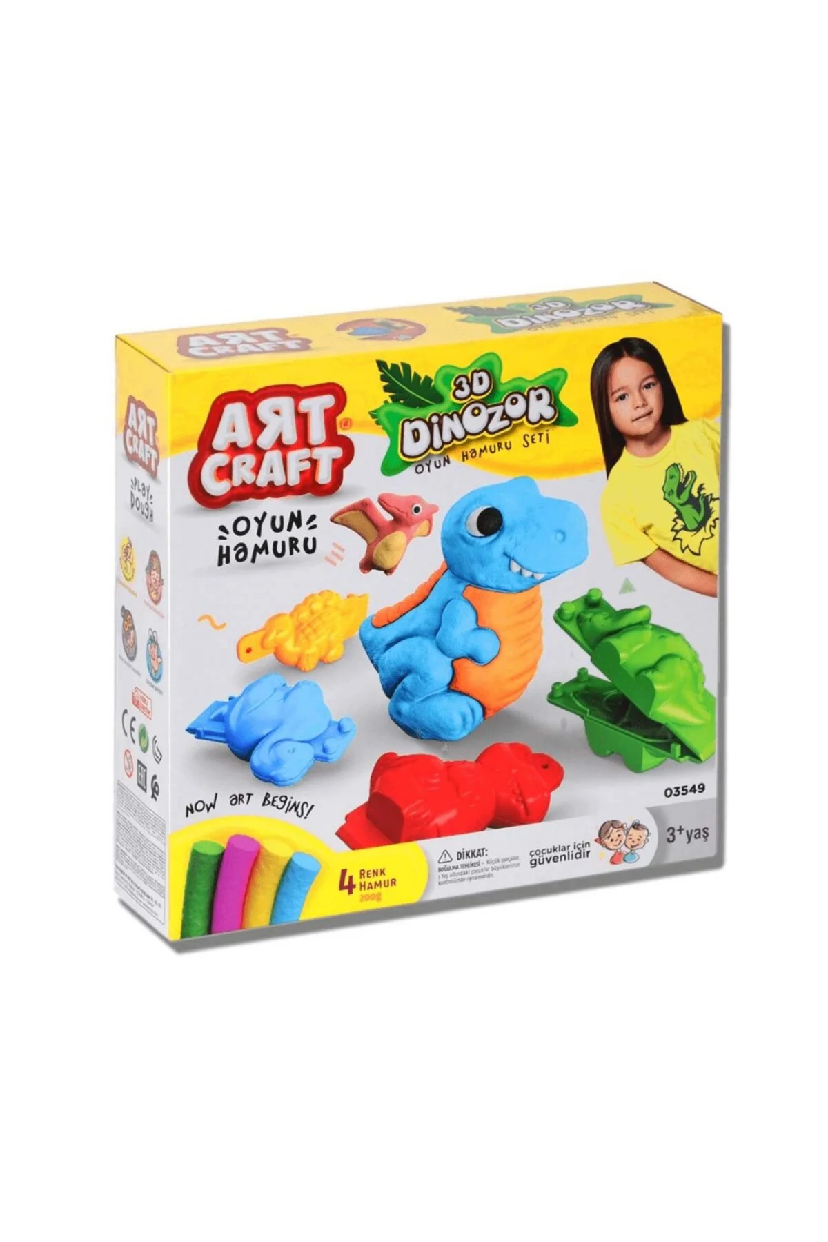 3D Dinozor Oyun Hamuru Seti