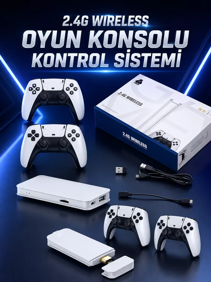 3D Game Box Çift Oyun Kolu - 4K HD Kablosuz Retro Oyun Deneyimi
