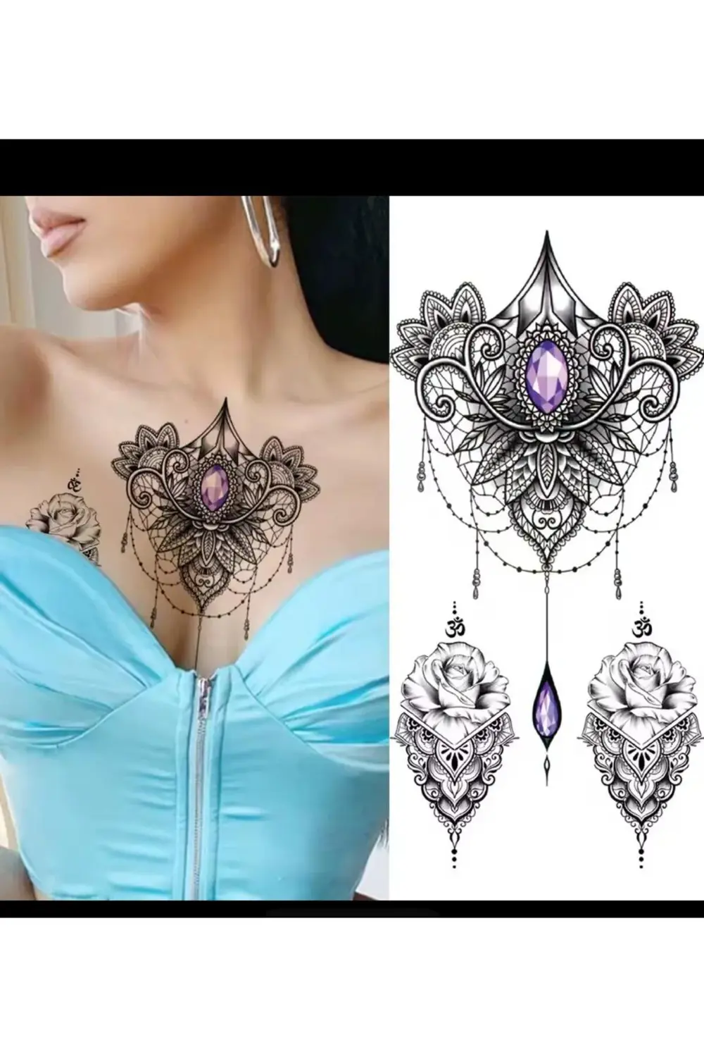 3d gerçek görünümlü suya dayanıklı 3lü kadın geçici dövme holiday