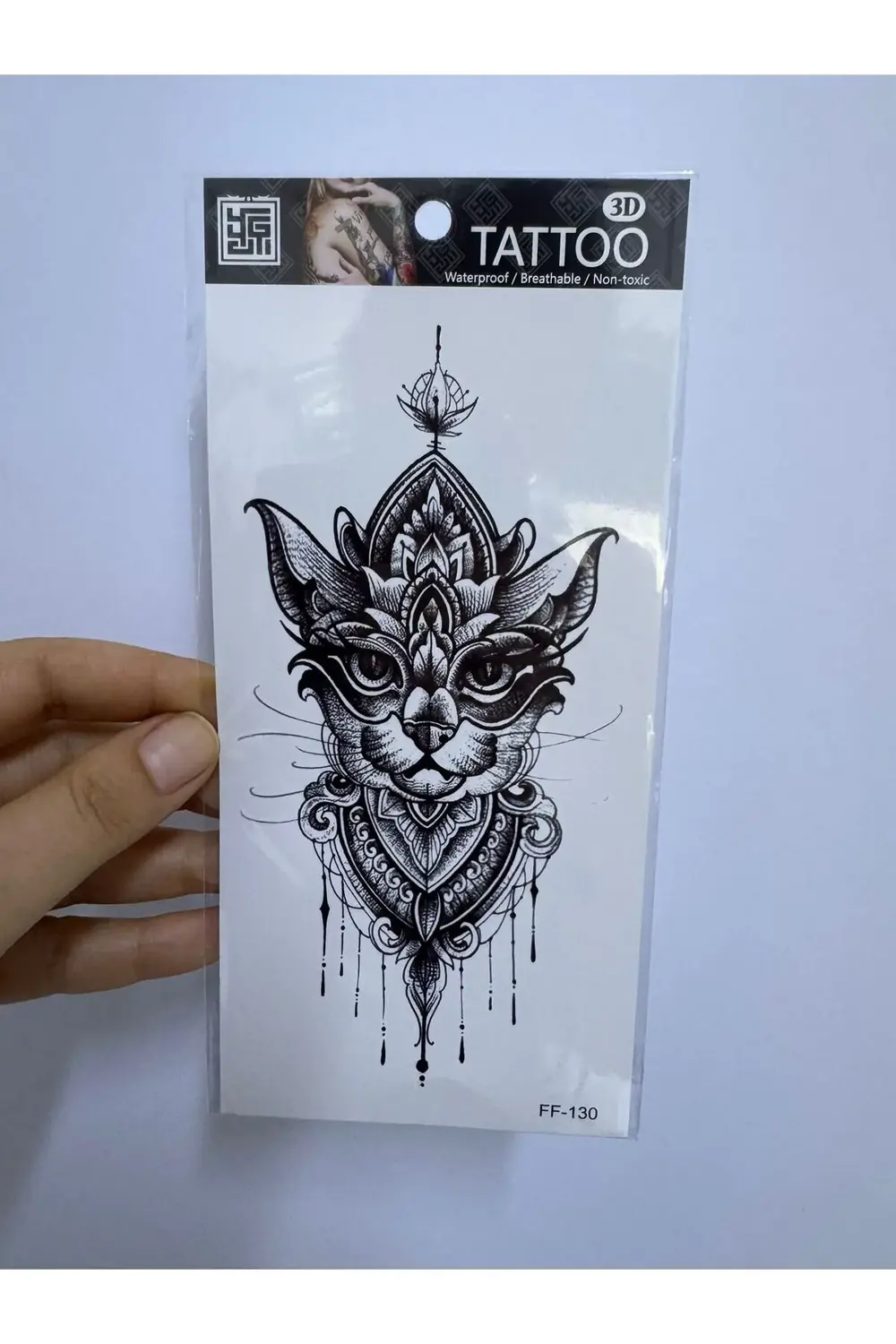 3d gerçek görünümlü suya dayanıklı kedili kadın kol bacak geçici