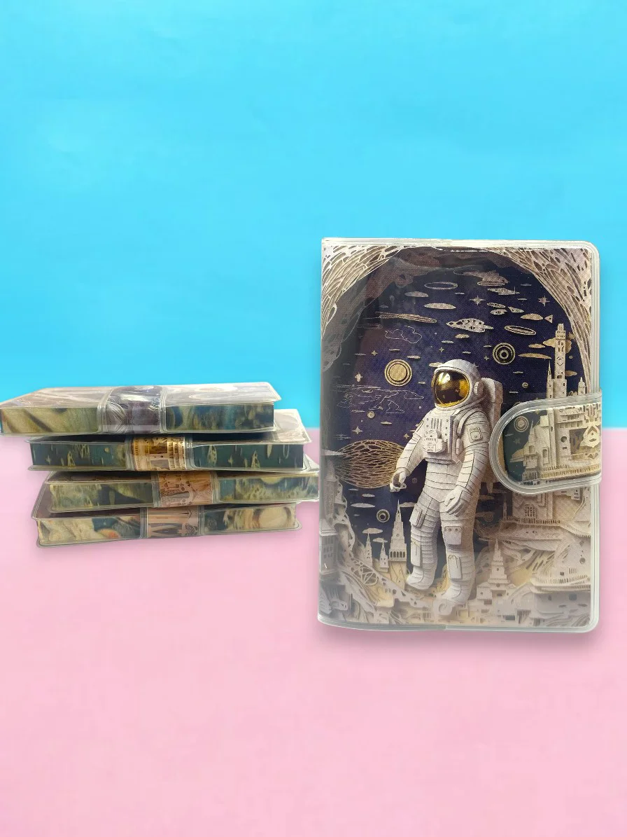 3D Görünümlü Astronot A7 Not Defteri , Çıt Çıtlı Cep Defteri - Sa