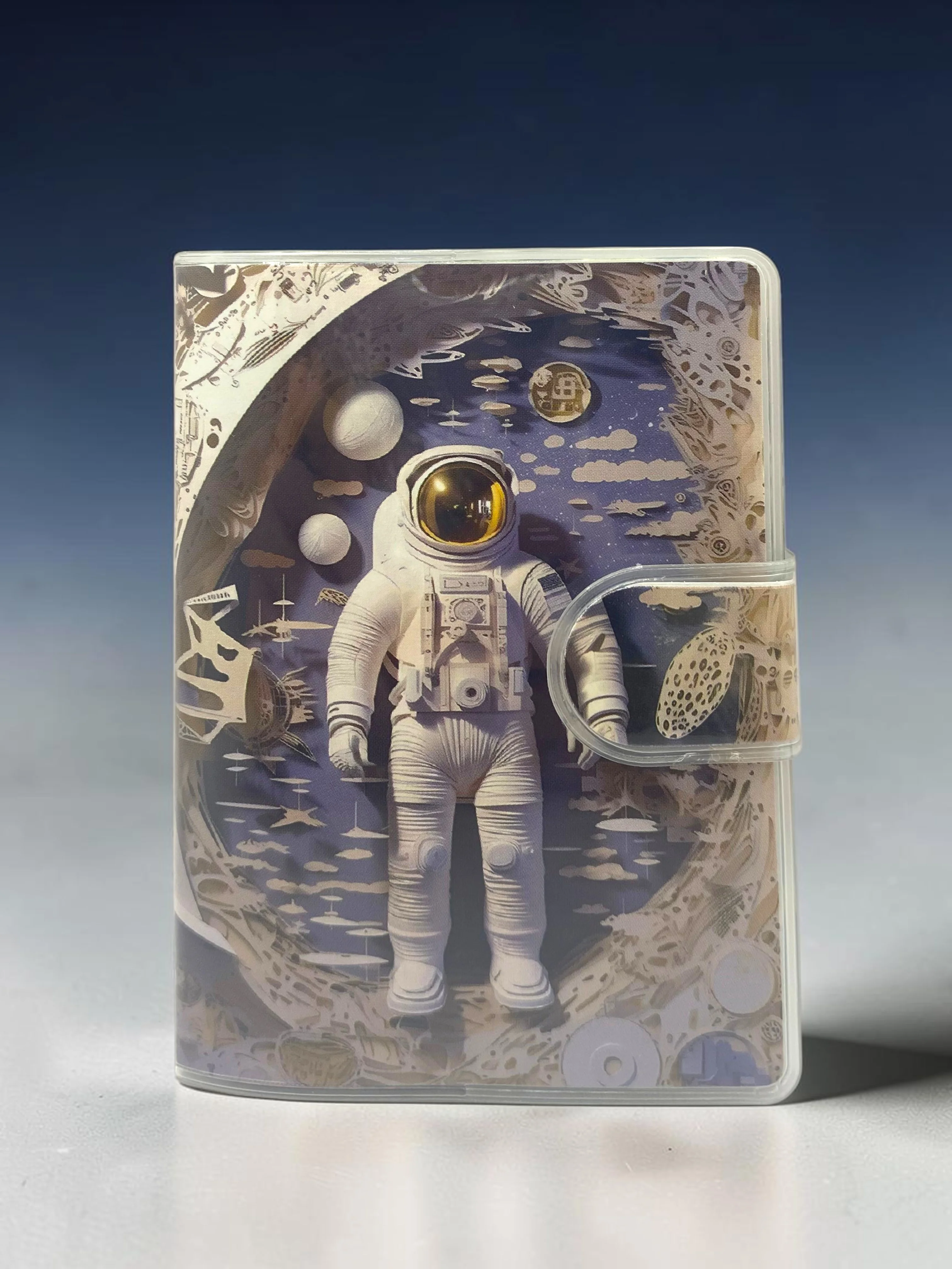 3D Görünümlü Astronot A7 Not Defteri , Çıt Çıtlı Cep Defteri - Be