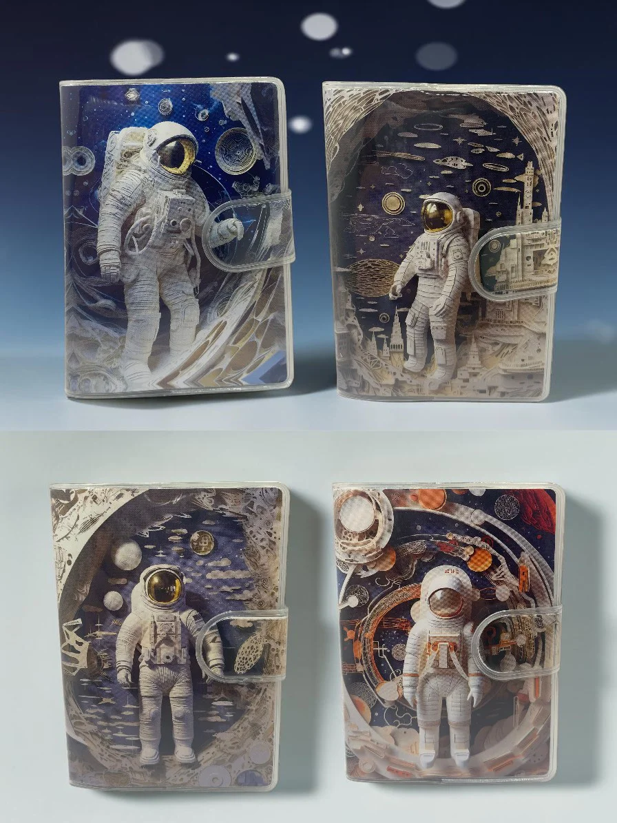 3D Görünümlü Astronot A7 Not Defteri , Çıt Çıtlı Cep Defteri - Be