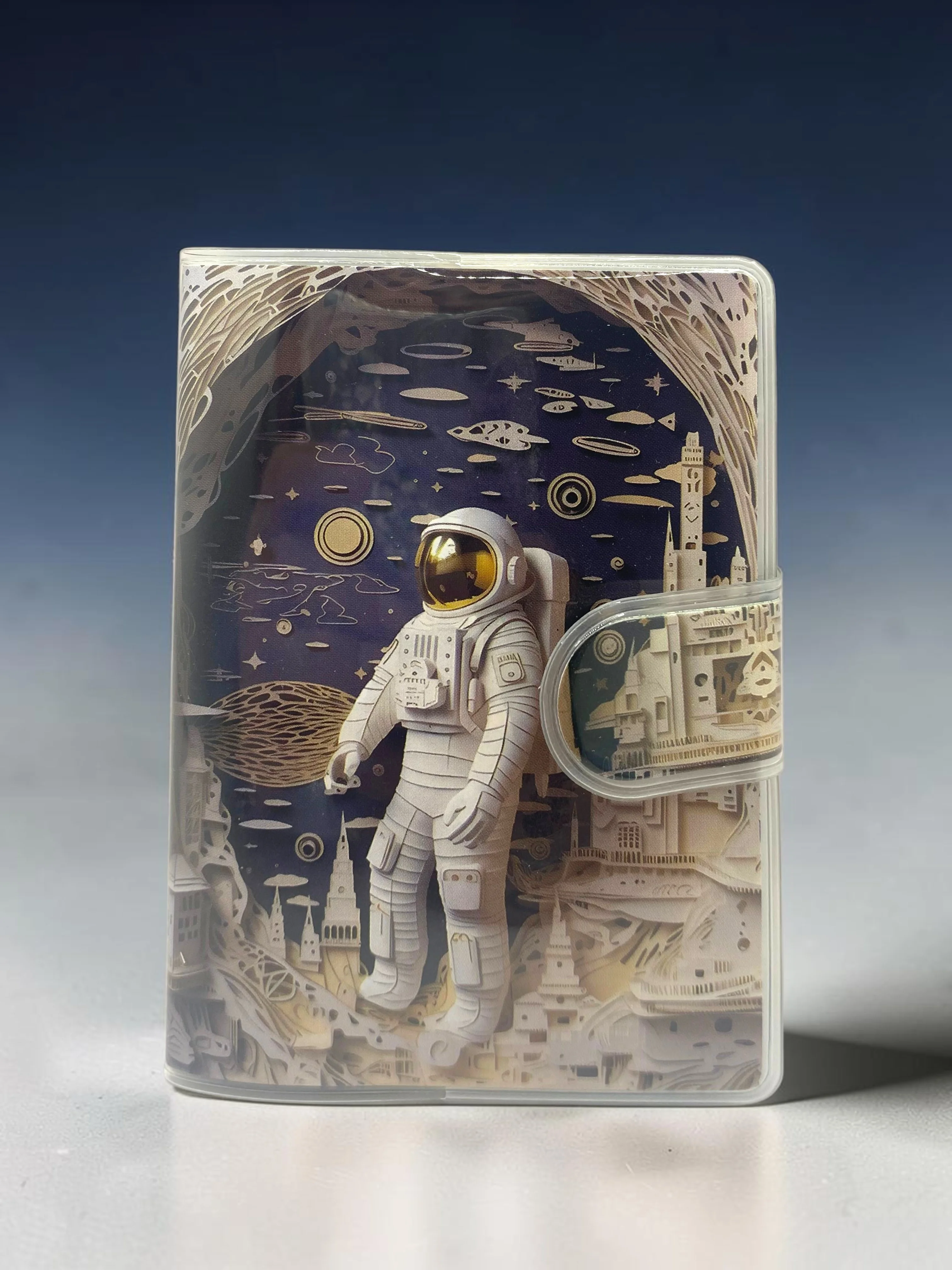 3D Görünümlü Astronot A7 Not Defteri , Çıt Çıtlı Cep Defteri - Sa