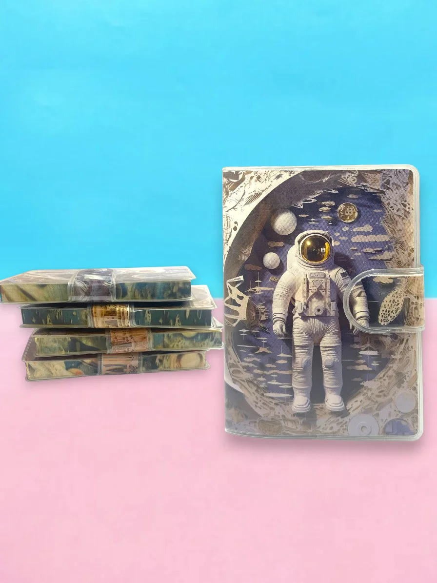 3D Görünümlü Astronot A7 Not Defteri , Çıt Çıtlı Cep Defteri - Be