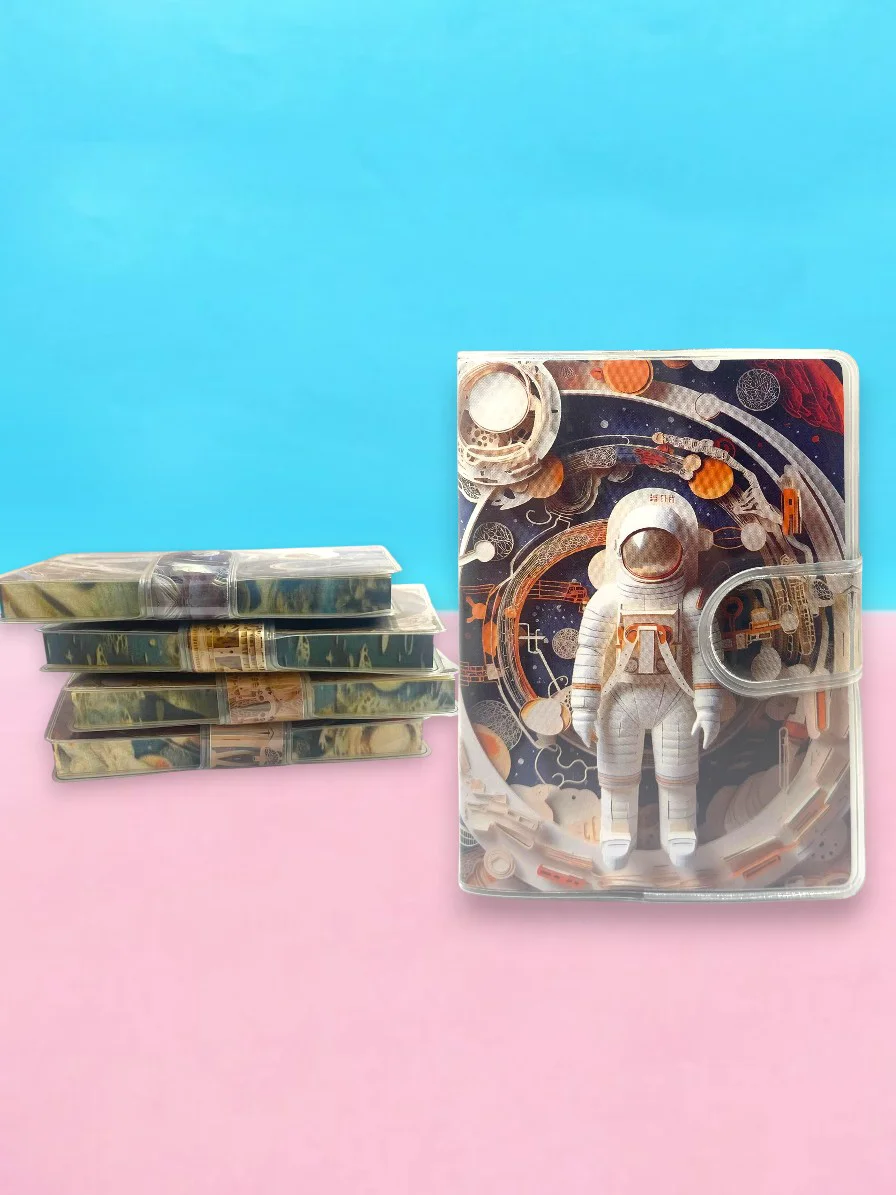3D Görünümlü Astronot A7 Not Defteri , Çıt Çıtlı Cep Defteri - Tu