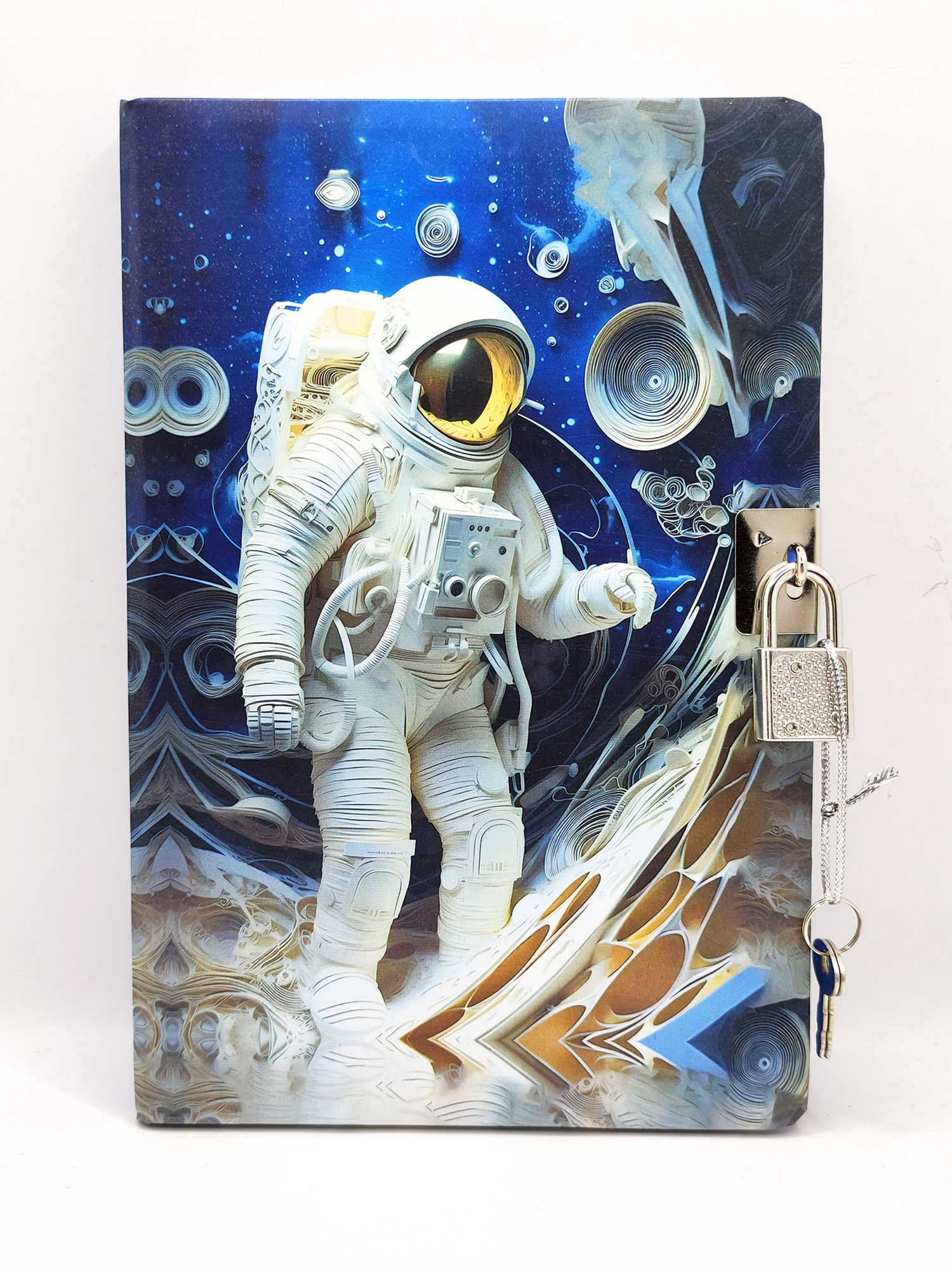 3D Görünümlü Hatıra Defteri (Günlük) Kilitli Defter 80 yaprak - M