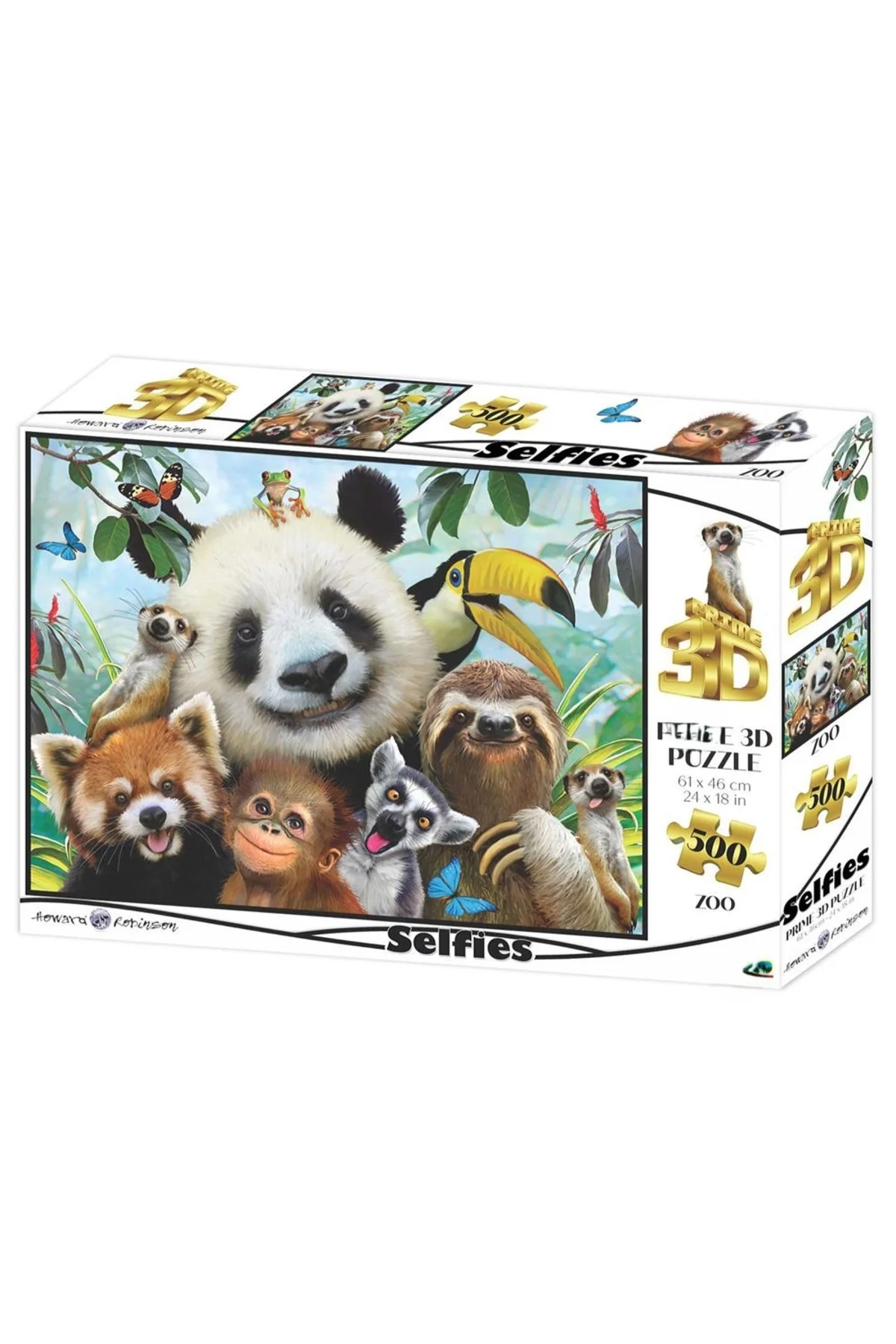 3D - Hayvanat Bahçesi Selfie 500 Parça Yetişkin Puzzle