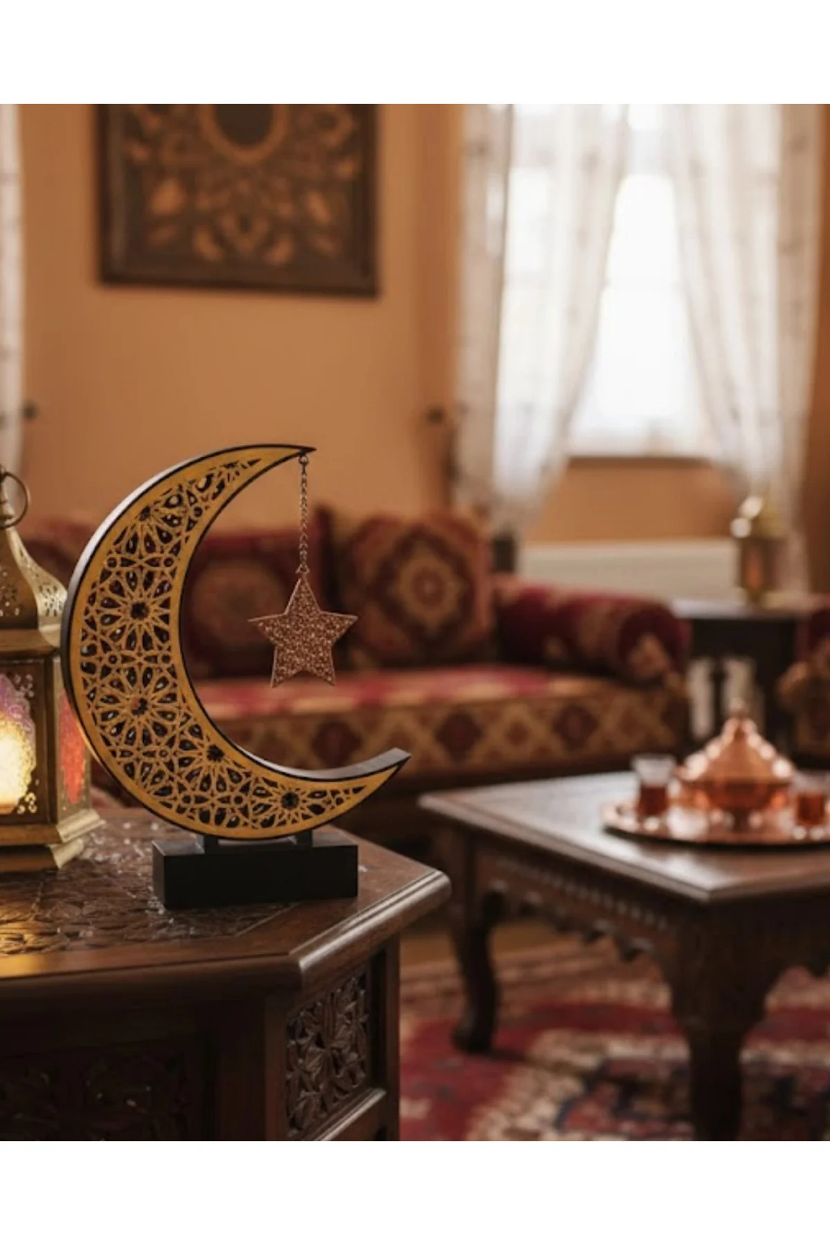 3d Hilal Yıldız Süs 23x23 Cm Ev Ve Ofis İçin Şık Aksesuar