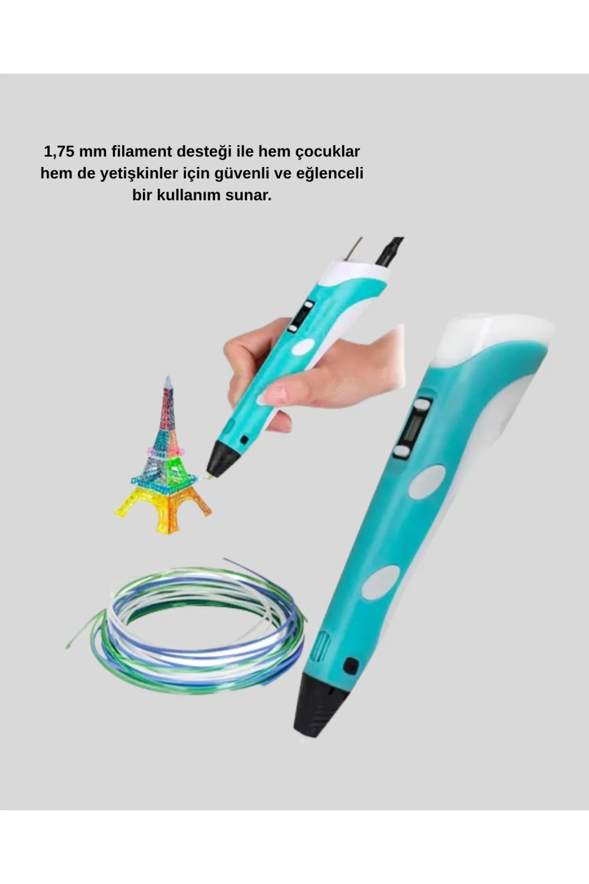 3D Kalem Ergonomik ve 1.75 mm Filament Destekli FDM Yazıcı Kalemi