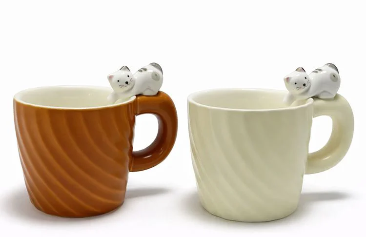 3D Kedi Figürlü Desenli Seramik Kupa Bardak 350ml 3D Kedi Figürlü Desenli Seramik Kupa Bardak 350ml