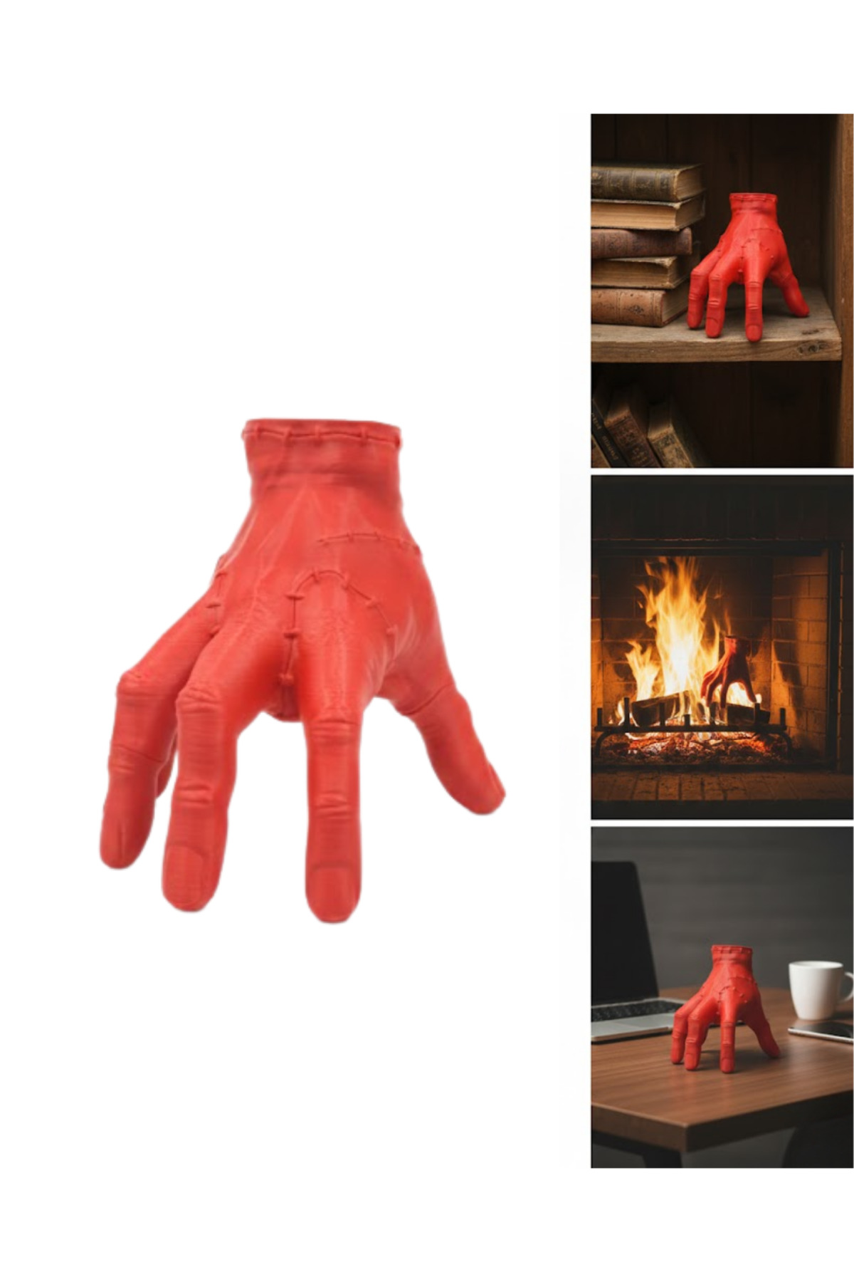 3D Kırmızı El Dekor 17x16 cm Gotik ve Modern Tasarım Obje - Lisin
