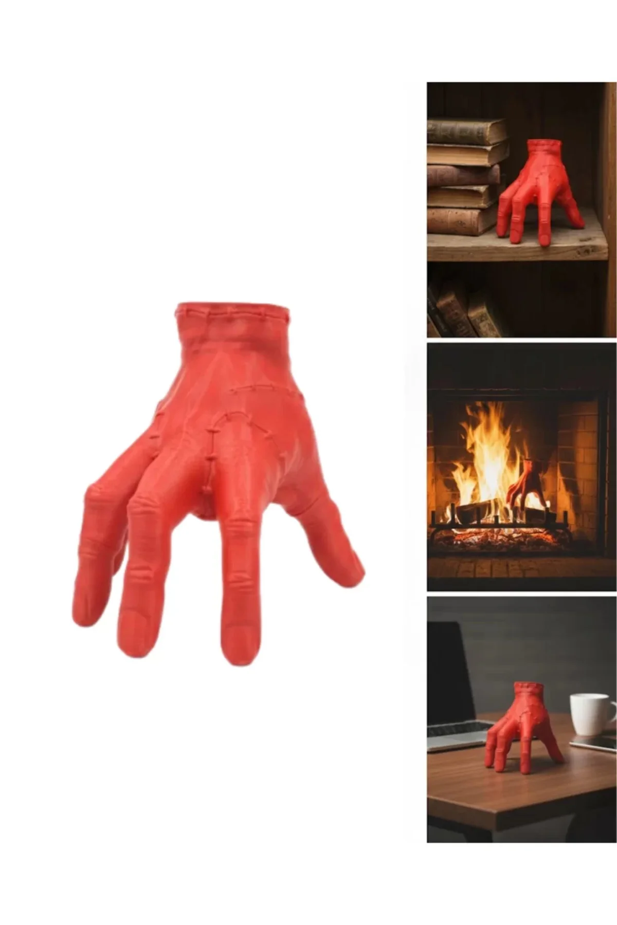 3d Kırmızı El Dekor 17x16 Cm Gotik Ve Modern Tasarım Obje