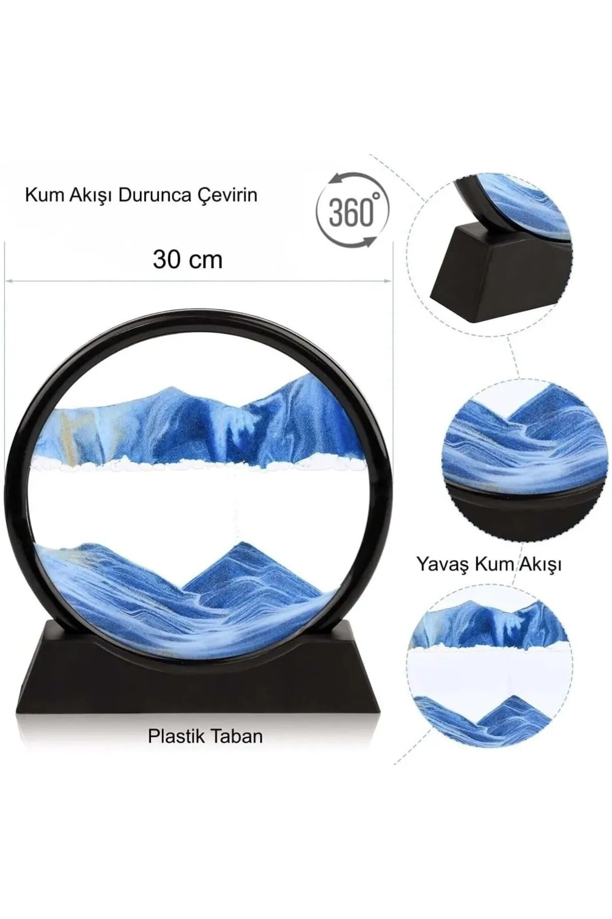 3D Kum Saati Sanatsal Rahatlatıcı Kum Sanatı Derin Deniz Akan Kum Hareketli Kum Sanatı