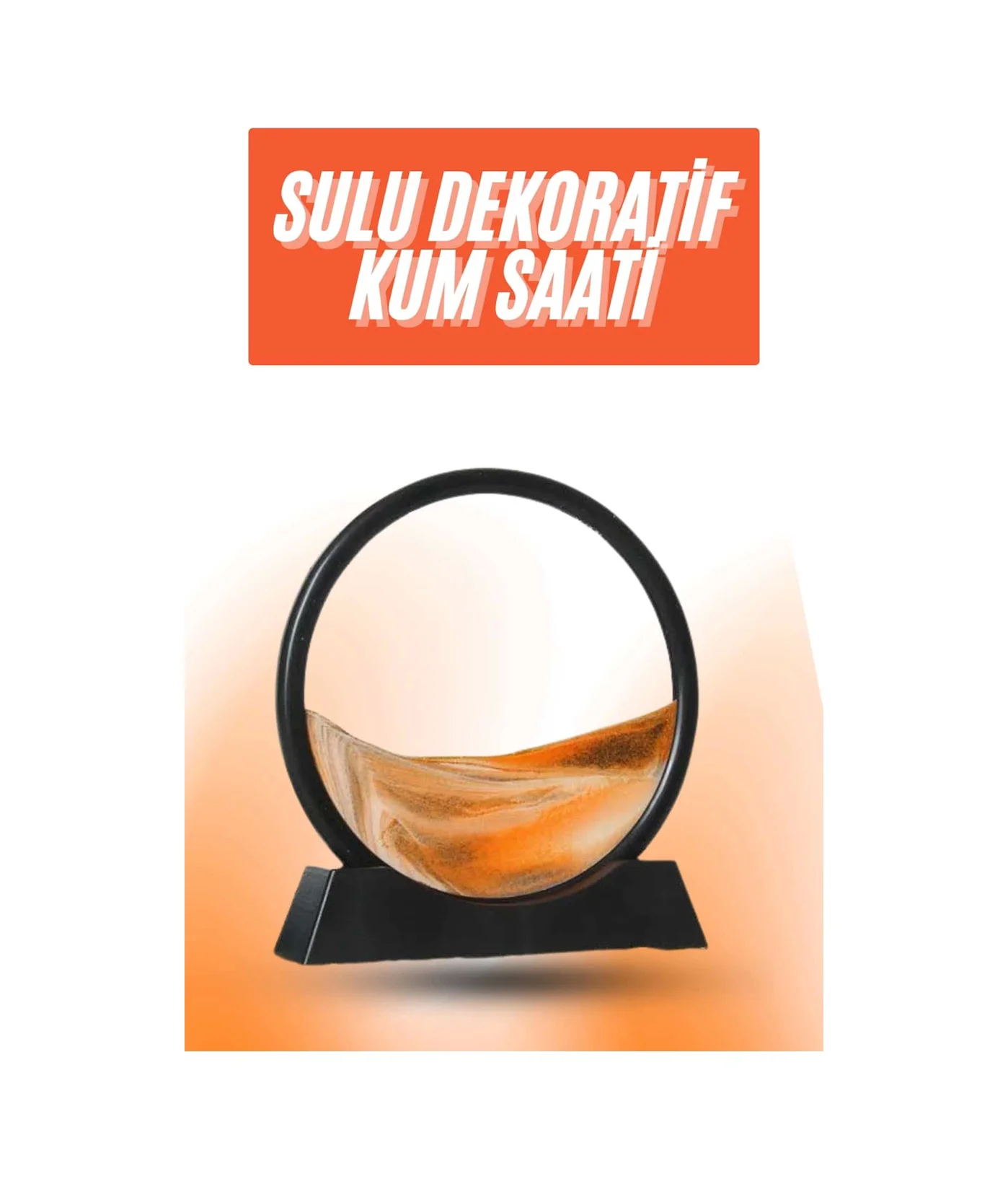 3d Led Işıklı Kum Saati Gece Lambası Hareketli Sulu Kum Saati Ort